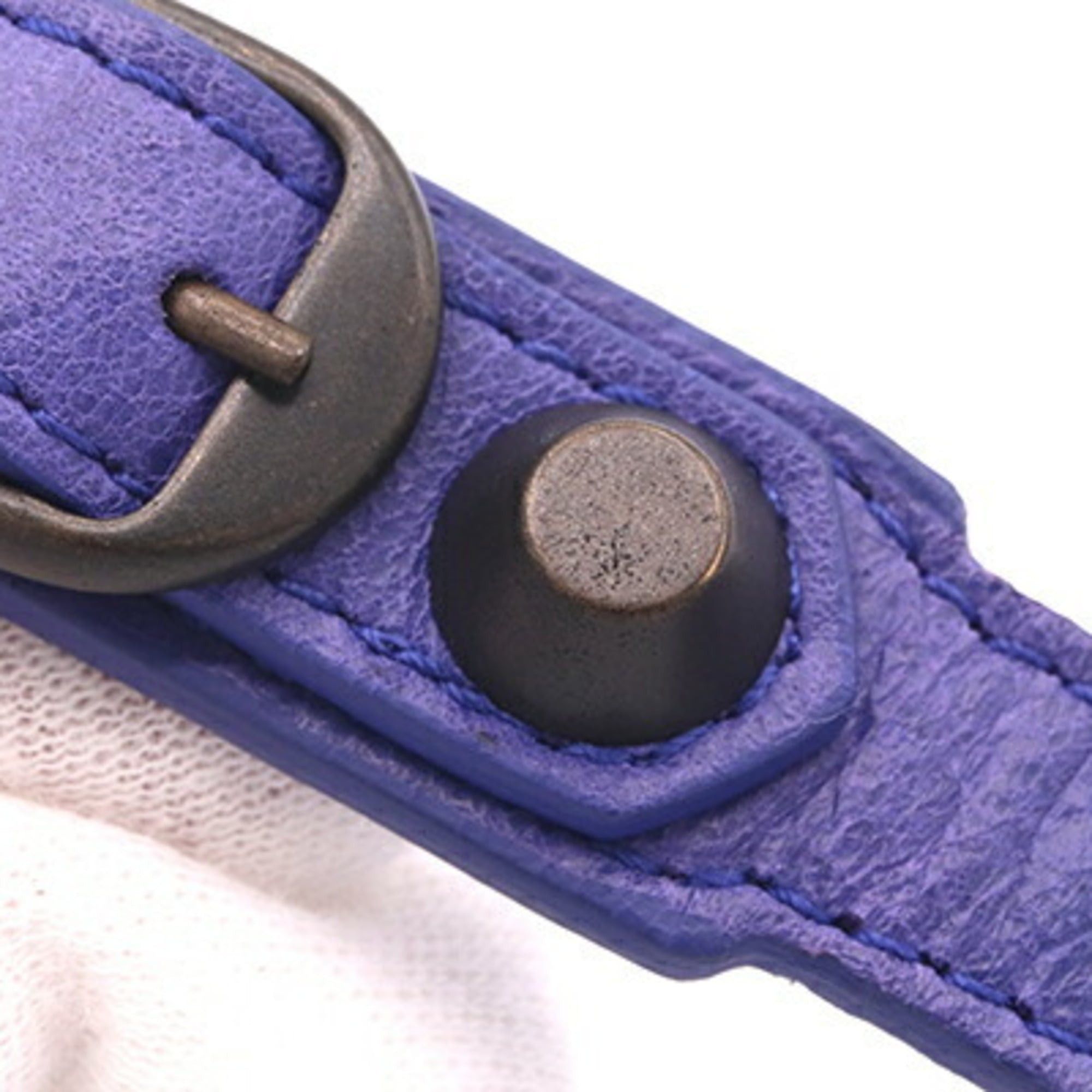 Balenciaga Balenciaga City Triple Bracelet 236342 Purple Leather Size M Strand Women's Men's BALENCIAGA Size ONE SIZE - 7 Thumbnail