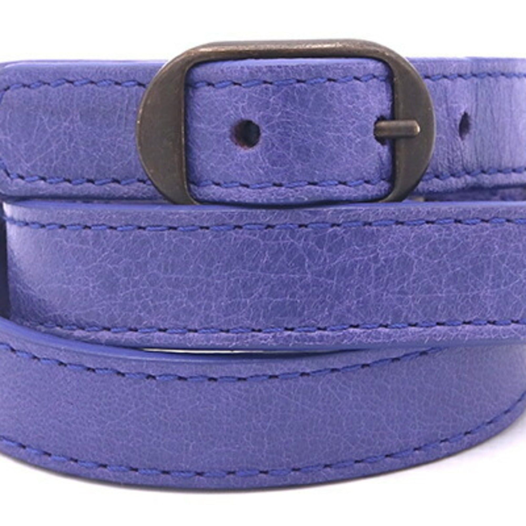 Balenciaga Balenciaga City Triple Bracelet 236342 Purple Leather Size M Strand Women's Men's BALENCIAGA Size ONE SIZE - 2 Thumbnail