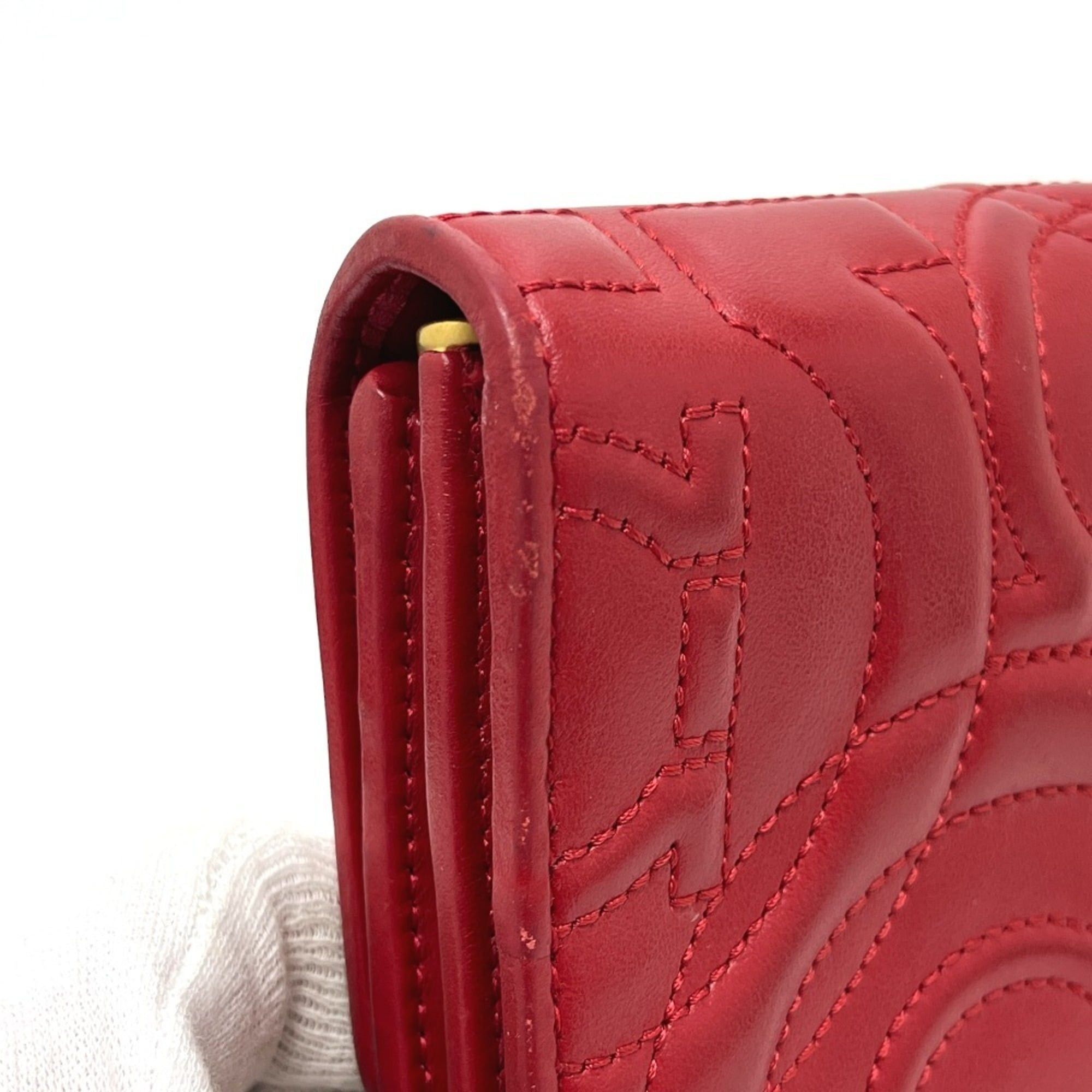 Salvatore Ferragamo Salvatore Ferragamo logo Gancini wallet with pass case, long wallet, leather, men's and women's, red. Size ONE SIZE - 8 Thumbnail