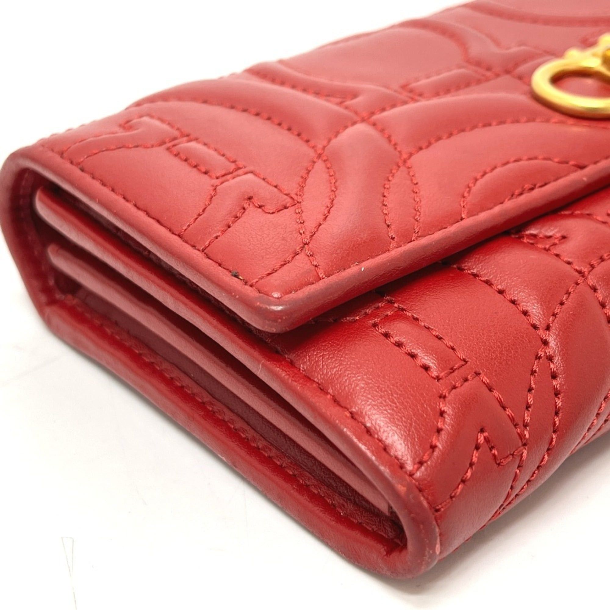 Salvatore Ferragamo Salvatore Ferragamo logo Gancini wallet with pass case, long wallet, leather, men's and women's, red. Size ONE SIZE - 5 Thumbnail