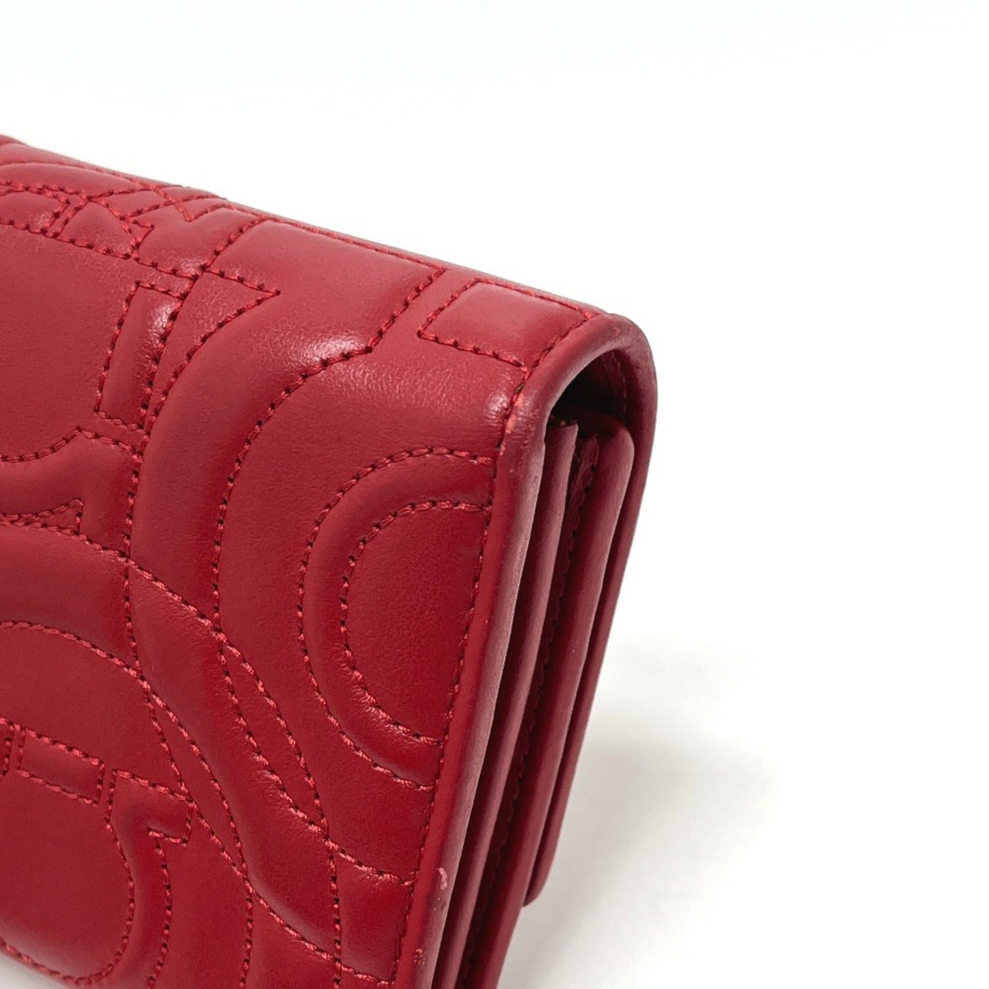 Salvatore Ferragamo Salvatore Ferragamo logo Gancini wallet with pass case, long wallet, leather, men's and women's, red. Size ONE SIZE - 9 Thumbnail