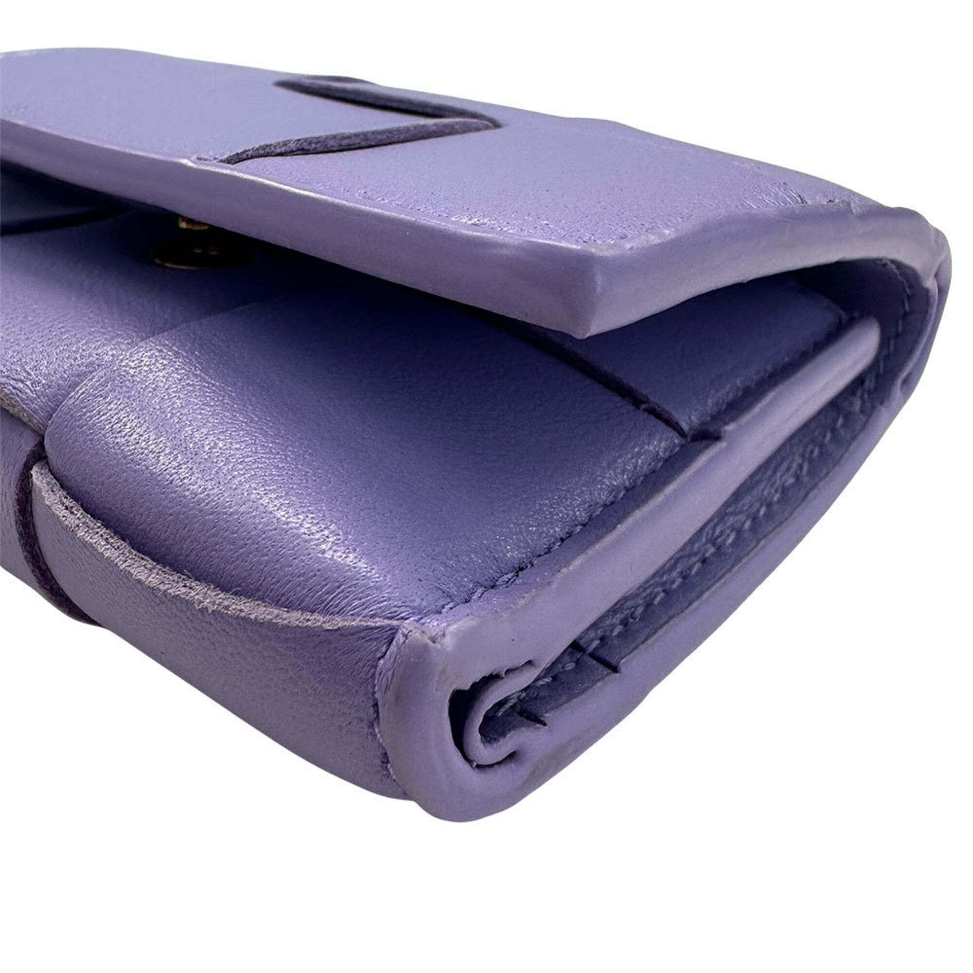 Bottega Veneta Bottega Veneta wallet for women and men, brand name, trifold wallet, calf leather, Cassette Small Wallet, purple. Size ONE SIZE - 5 Thumbnail