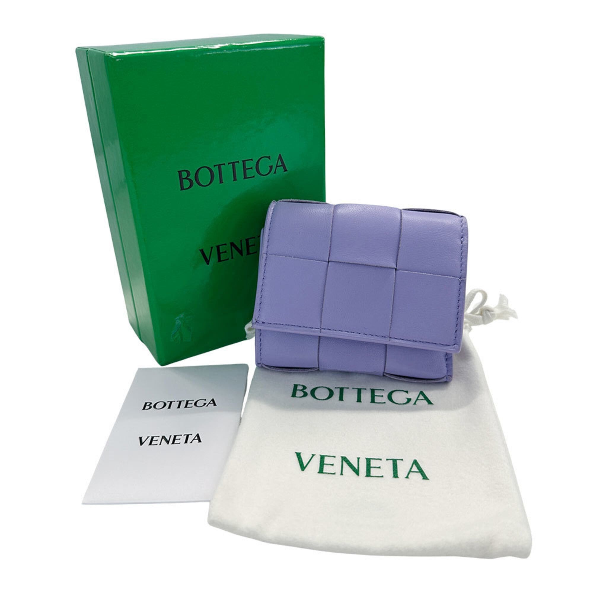 Bottega Veneta Bottega Veneta wallet for women and men, brand name, trifold wallet, calf leather, Cassette Small Wallet, purple. Size ONE SIZE - 11 Thumbnail