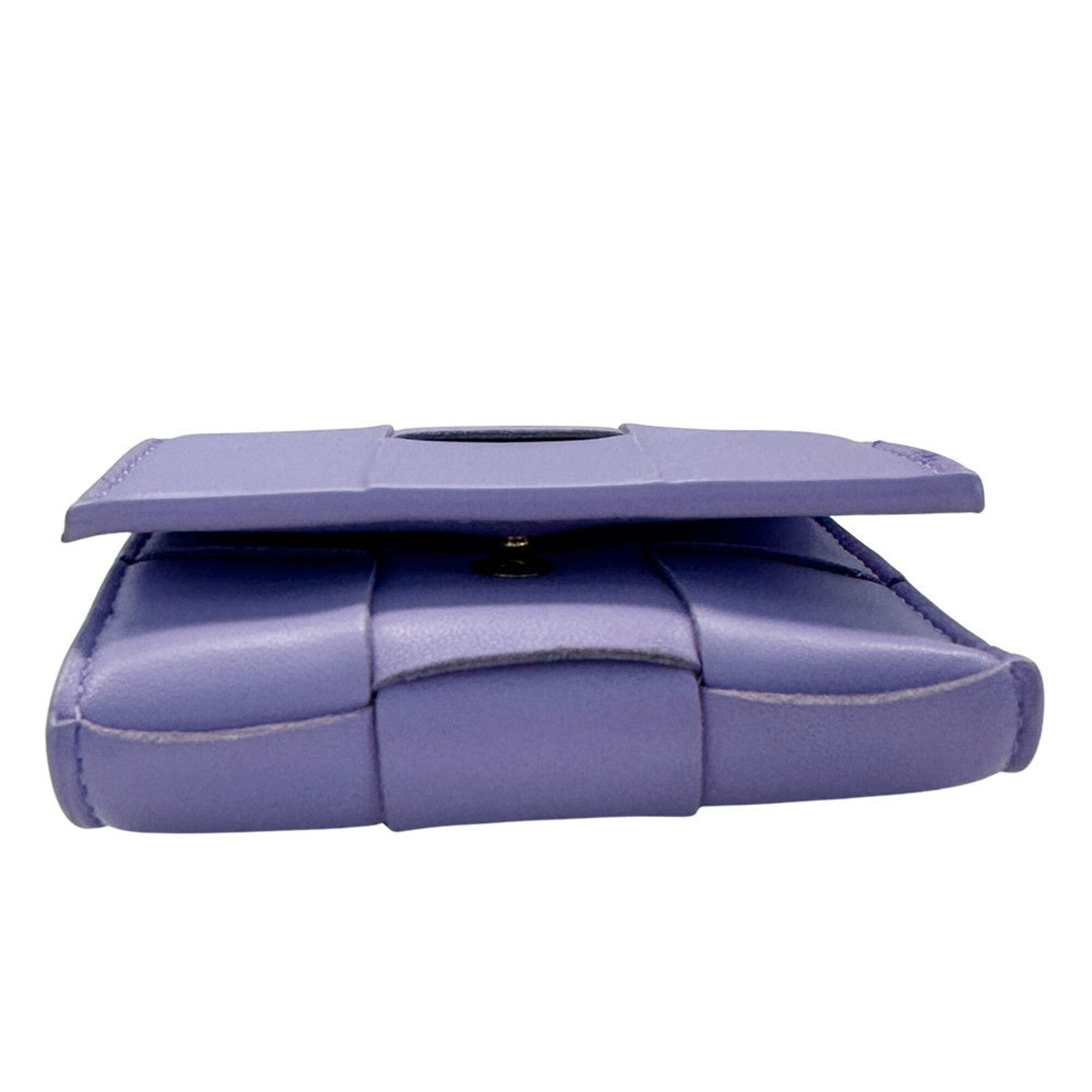 Bottega Veneta Bottega Veneta wallet for women and men, brand name, trifold wallet, calf leather, Cassette Small Wallet, purple. Size ONE SIZE - 3 Thumbnail