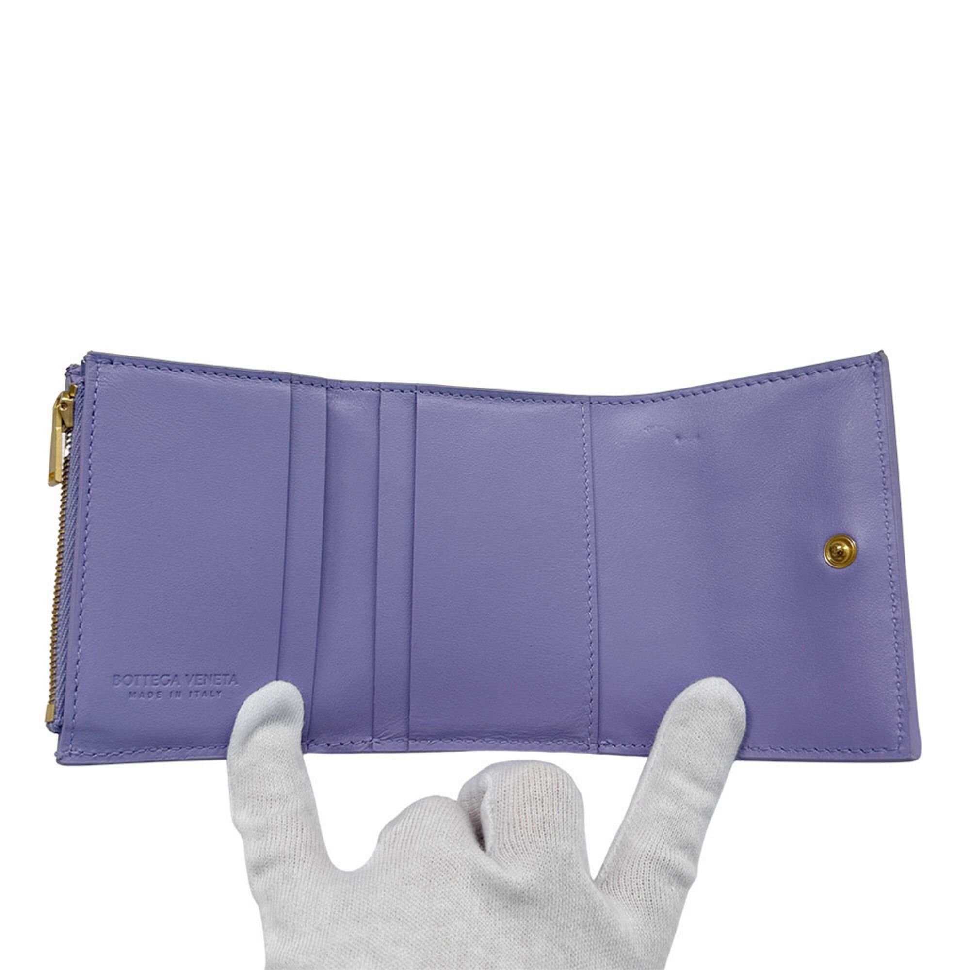 Bottega Veneta Bottega Veneta wallet for women and men, brand name, trifold wallet, calf leather, Cassette Small Wallet, purple. Size ONE SIZE - 7 Thumbnail