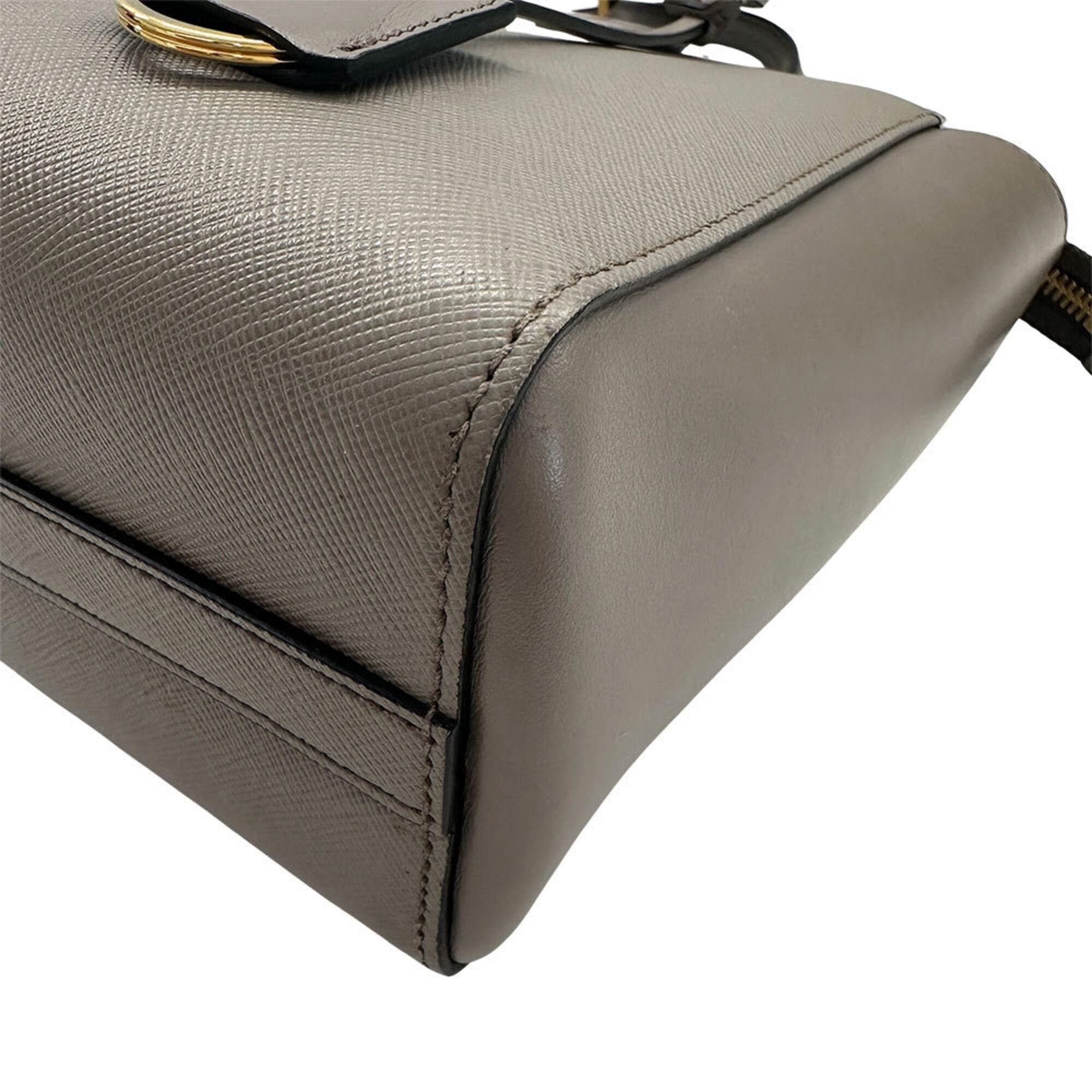 Prada Prada handbag for women, brand name, handbag/shoulder bag, 2-way, Saffiano leather, gray, 1BA113, can be carried by hand or on the shoulder. Size ONE SIZE - 5 Thumbnail