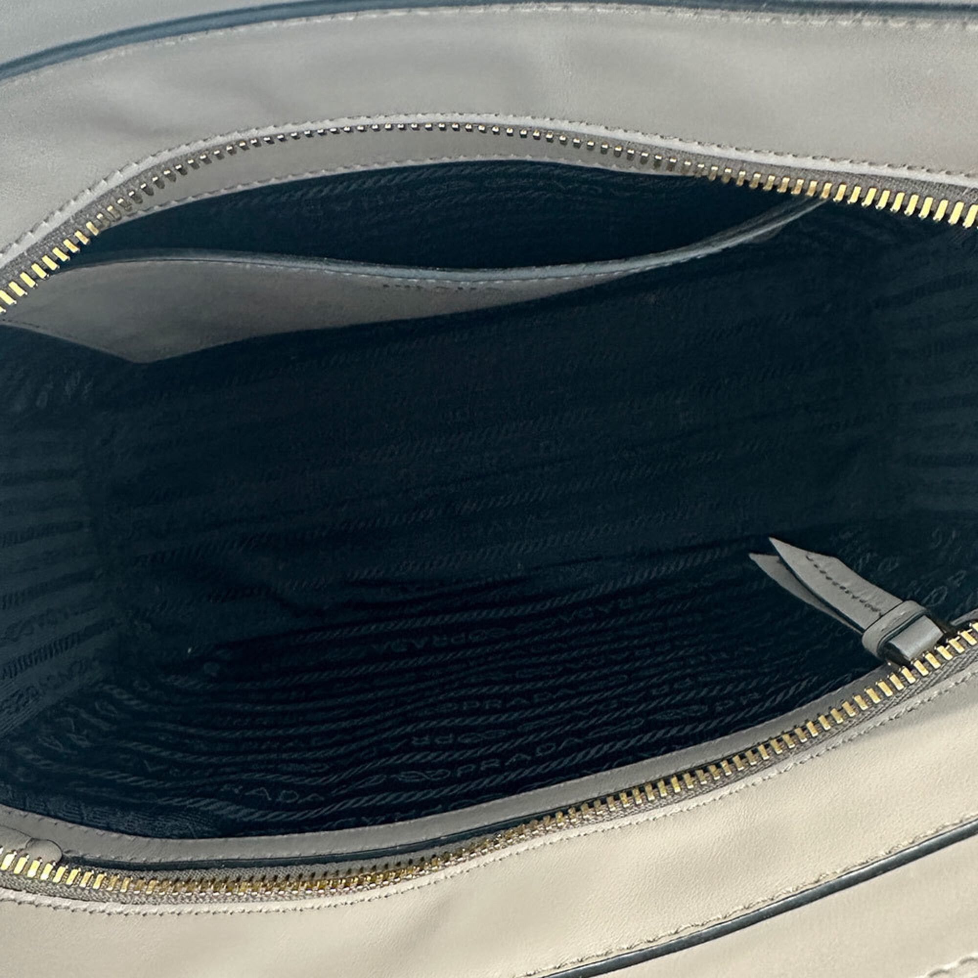 Prada Prada handbag for women, brand name, handbag/shoulder bag, 2-way, Saffiano leather, gray, 1BA113, can be carried by hand or on the shoulder. Size ONE SIZE - 9 Thumbnail