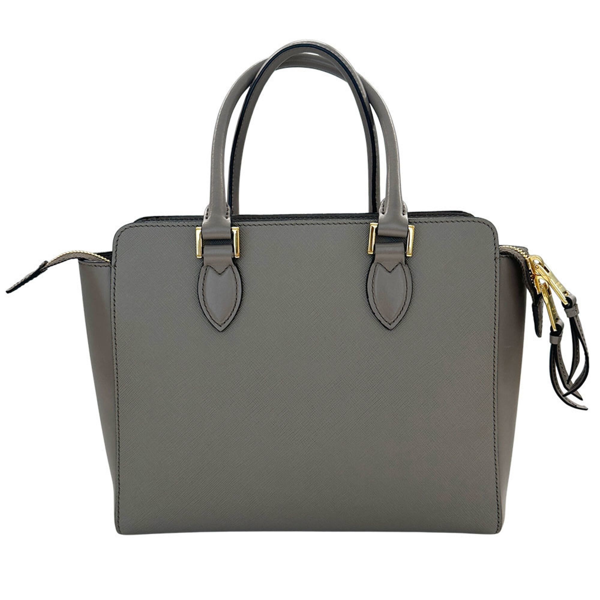 Prada Prada handbag for women, brand name, handbag/shoulder bag, 2-way, Saffiano leather, gray, 1BA113, can be carried by hand or on the shoulder. Size ONE SIZE - 2 Thumbnail