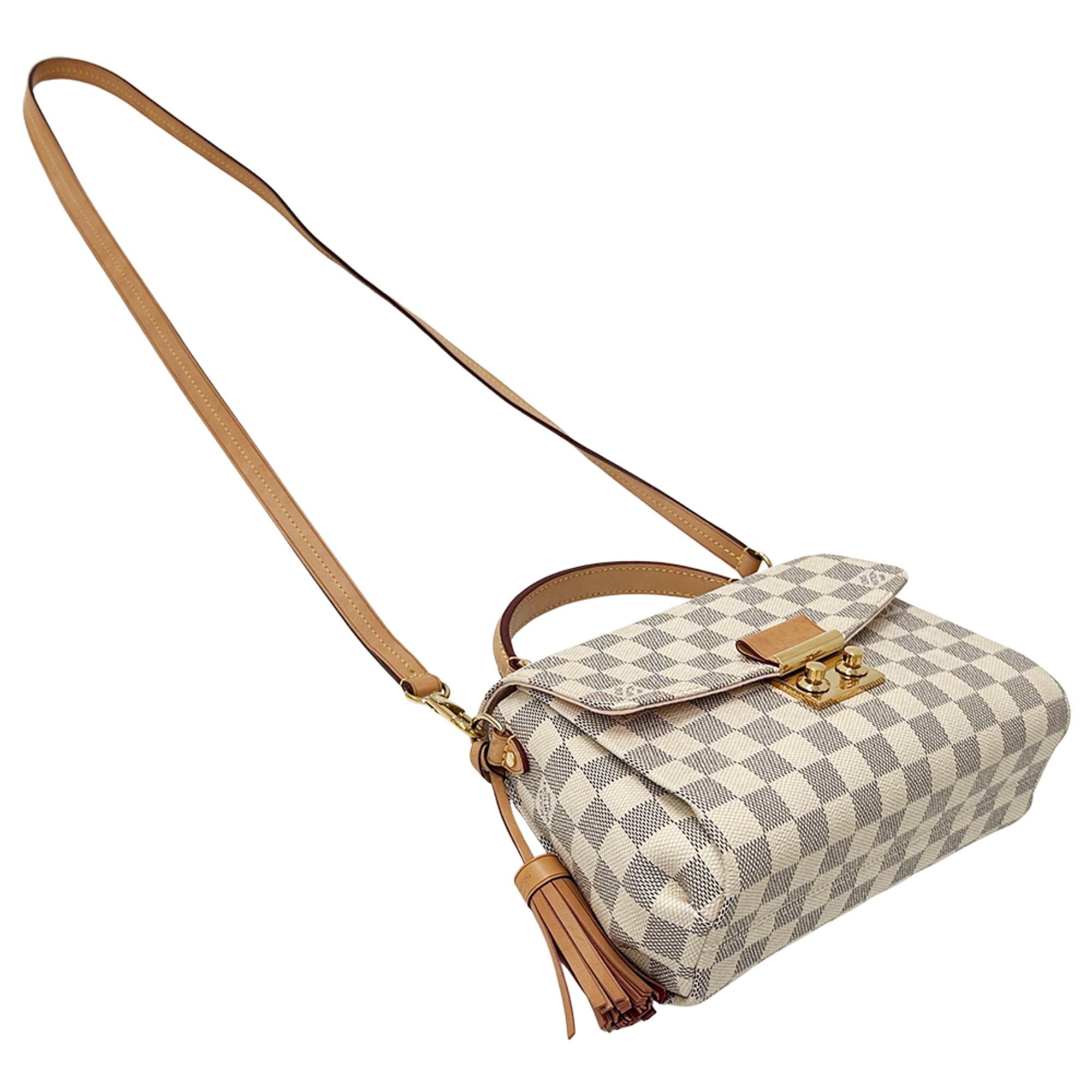 Louis Vuitton Louis Vuitton Damier Azur Women's Handbag, 2-way Handbag/Shoulder Bag, Croisette N41581, White with Tassel Size ONE SIZE - 4 Thumbnail