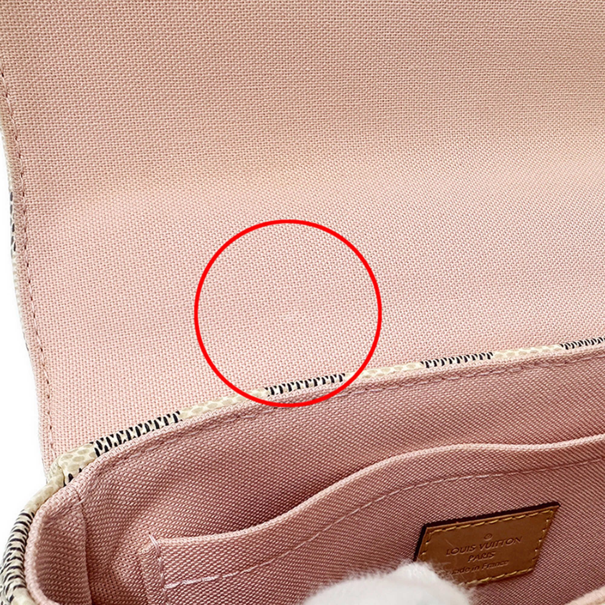 Louis Vuitton Louis Vuitton Damier Azur Women's Handbag, 2-way Handbag/Shoulder Bag, Croisette N41581, White with Tassel Size ONE SIZE - 9 Thumbnail