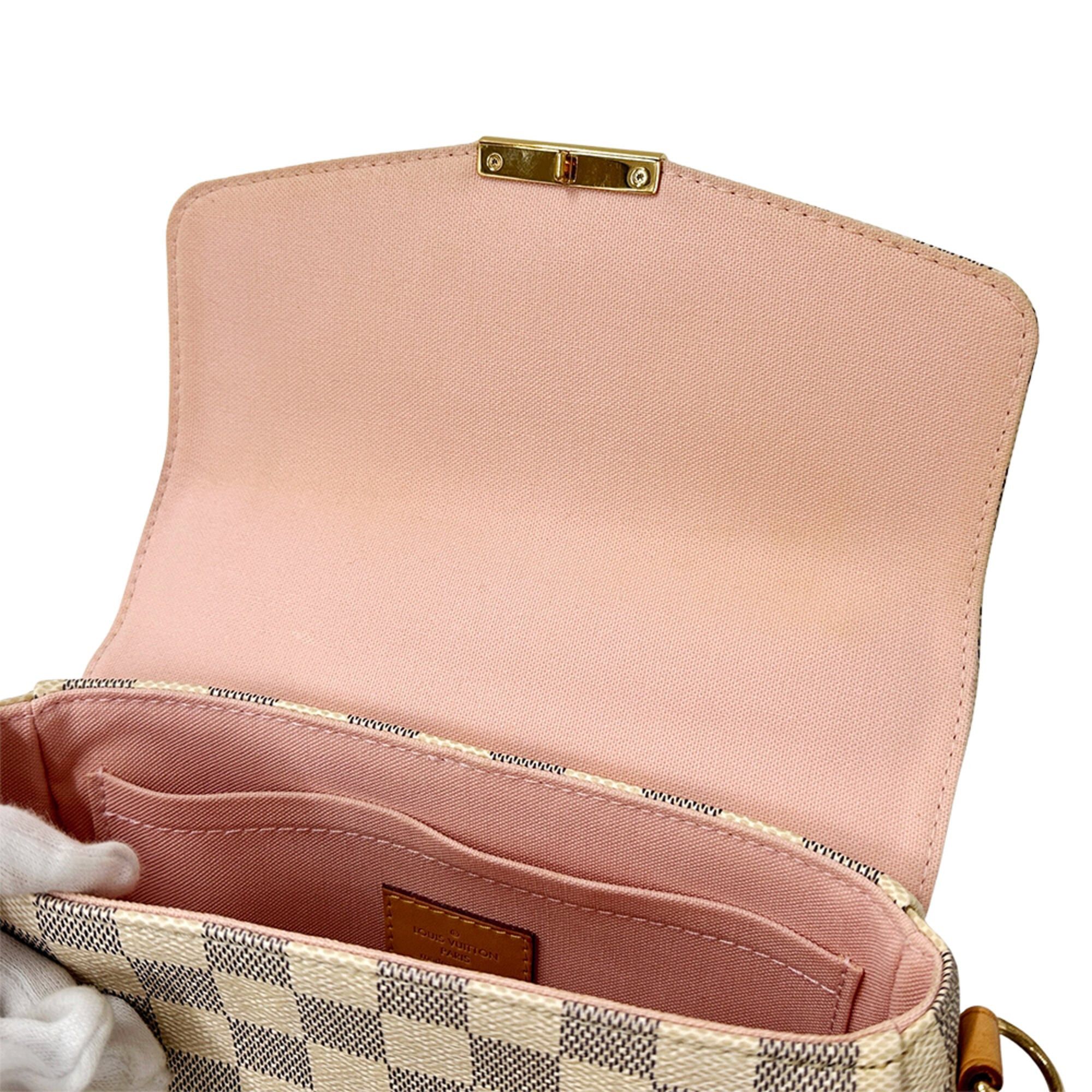 Louis Vuitton Louis Vuitton Damier Azur Women's Handbag, 2-way Handbag/Shoulder Bag, Croisette N41581, White with Tassel Size ONE SIZE - 8 Thumbnail