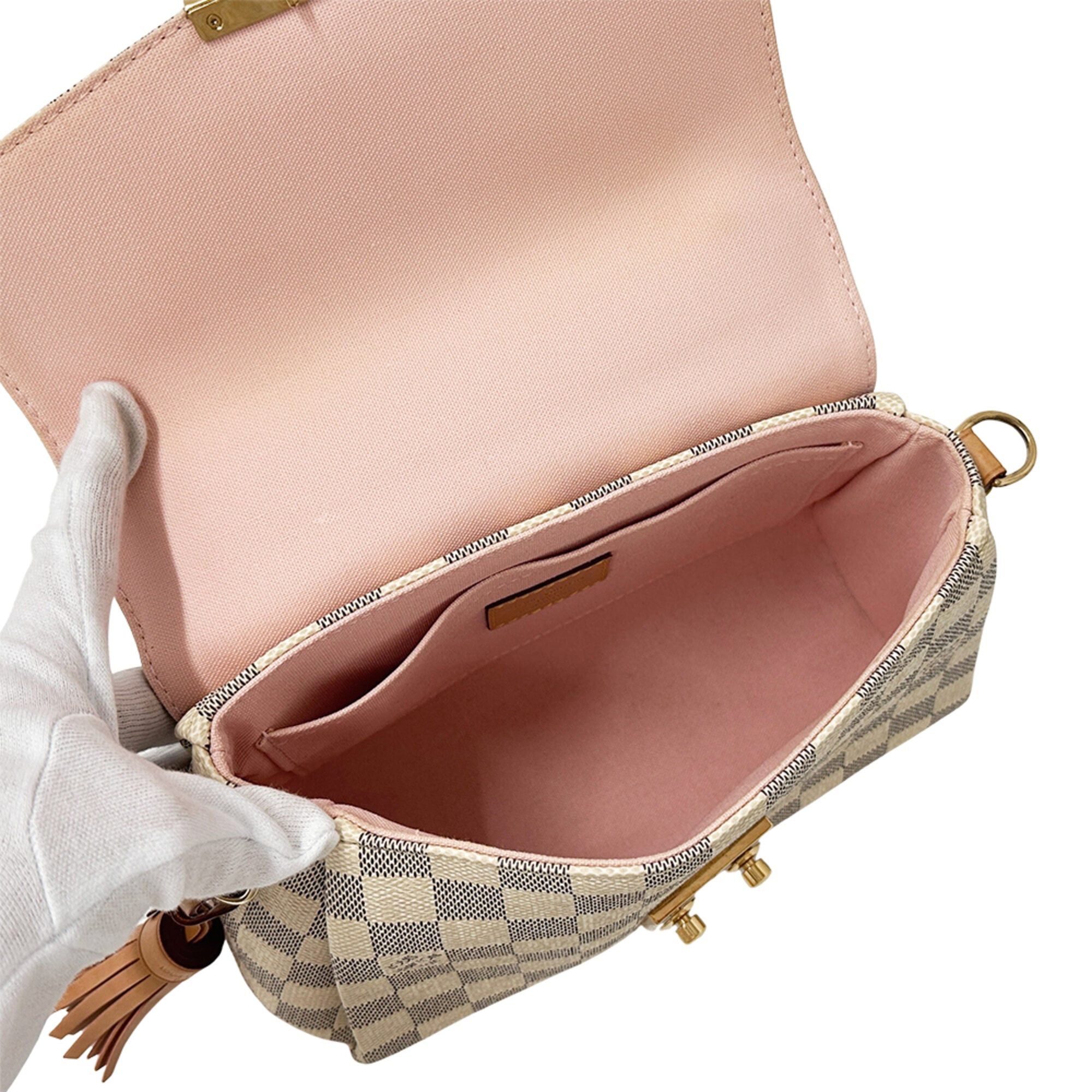 Louis Vuitton Louis Vuitton Damier Azur Women's Handbag, 2-way Handbag/Shoulder Bag, Croisette N41581, White with Tassel Size ONE SIZE - 5 Thumbnail