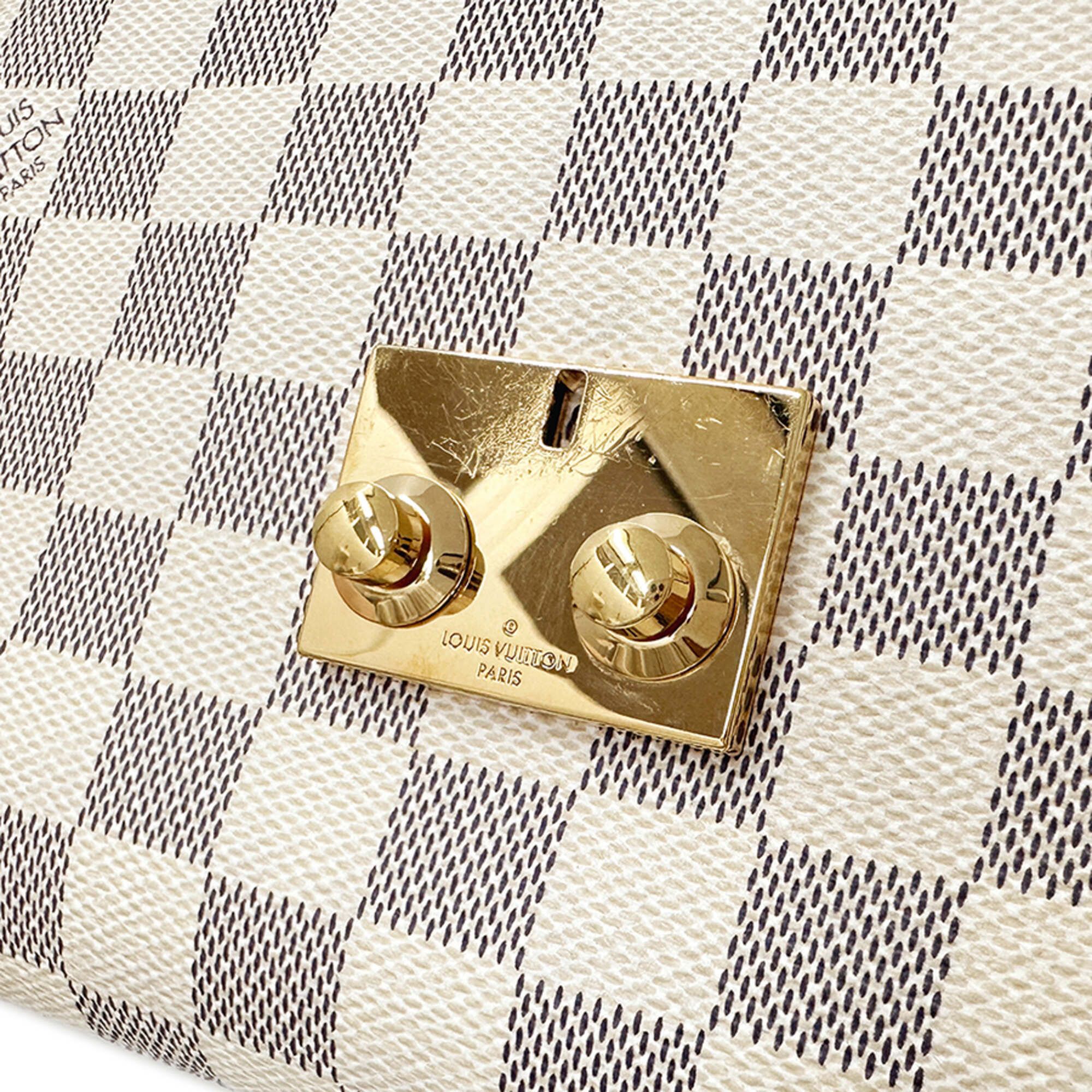 Louis Vuitton Louis Vuitton Damier Azur Women's Handbag, 2-way Handbag/Shoulder Bag, Croisette N41581, White with Tassel Size ONE SIZE - 14 Thumbnail