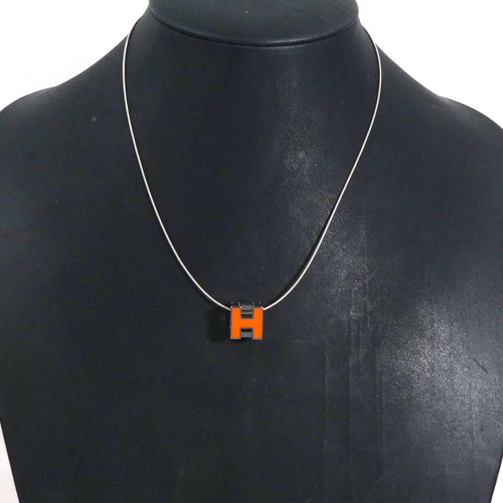Hermes Hermes Necklace Cage d'H Metal Orange Silver Women's h32195a Size ONE SIZE - 10 Thumbnail