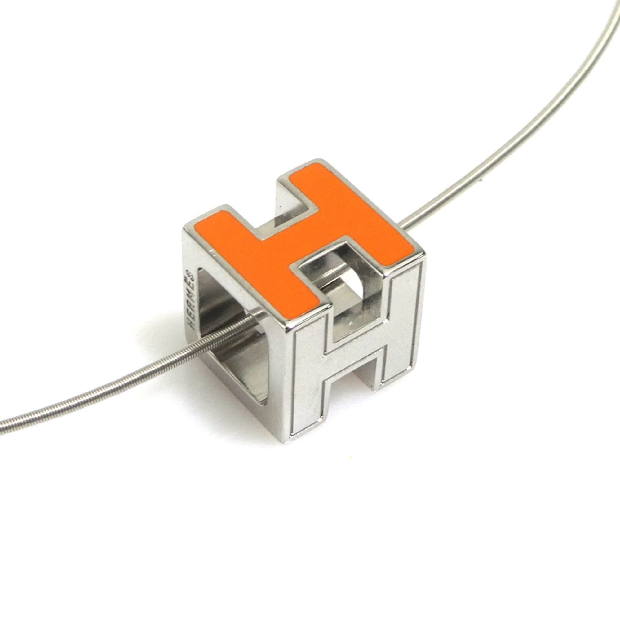 Hermes Hermes Necklace Cage d'H Metal Orange Silver Women's h32195a Size ONE SIZE - 2 Thumbnail