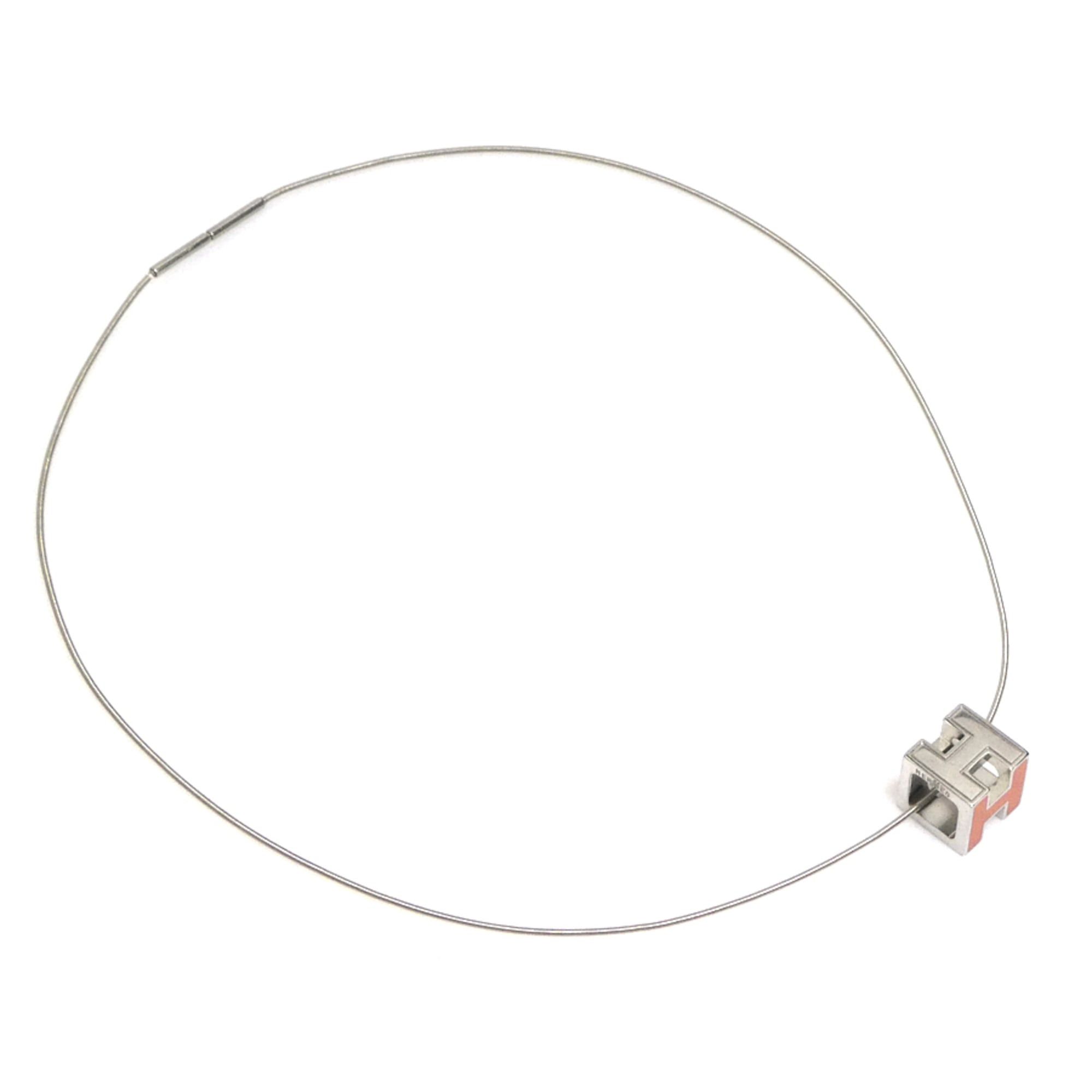 Hermes Hermes Necklace Cage d'H Metal Orange Silver Women's h32195a Size ONE SIZE - 9 Thumbnail
