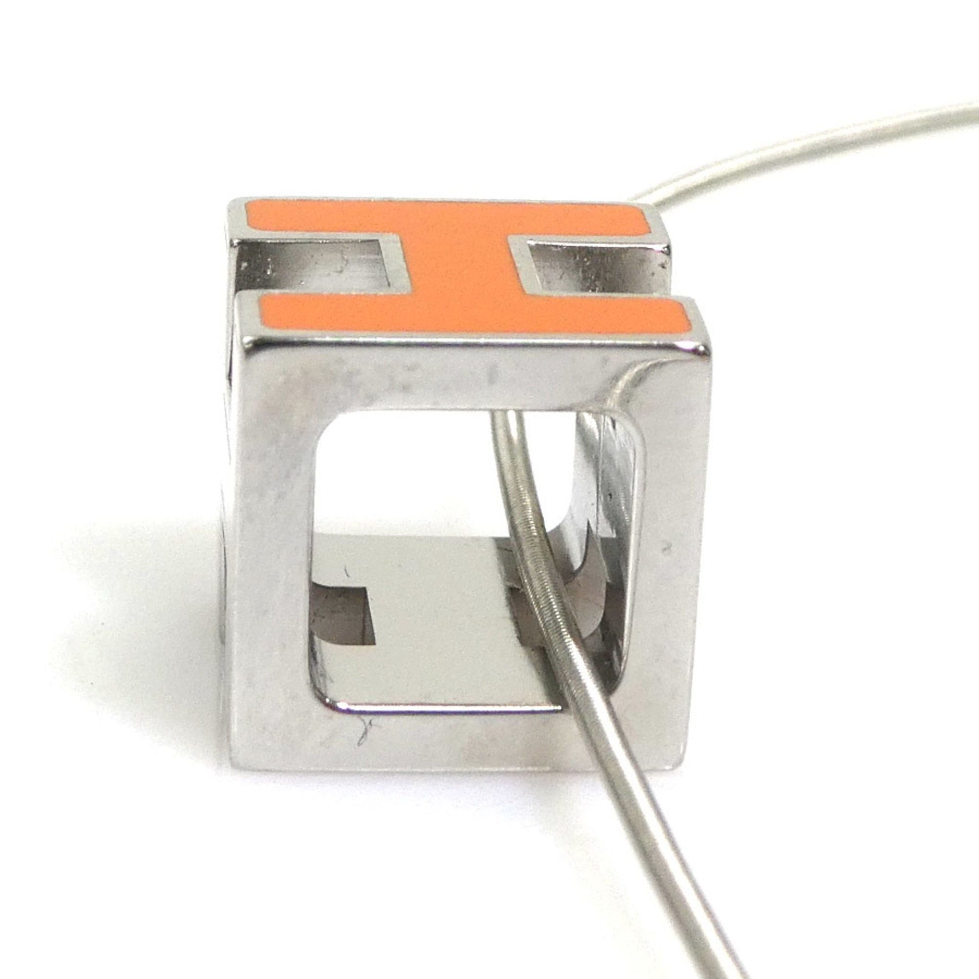 Hermes Hermes Necklace Cage d'H Metal Orange Silver Women's h32195a Size ONE SIZE - 4 Thumbnail