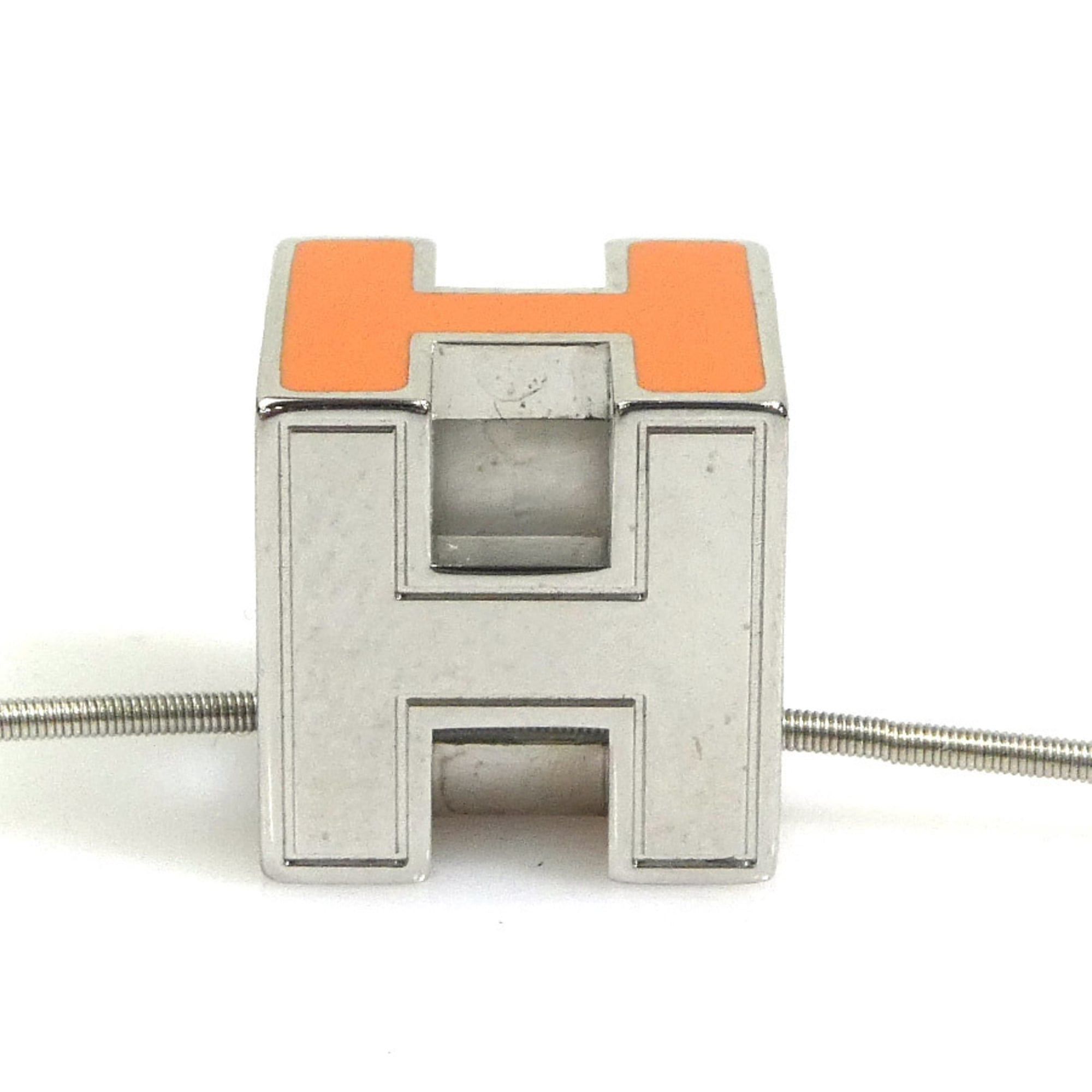 Hermes Hermes Necklace Cage d'H Metal Orange Silver Women's h32195a Size ONE SIZE - 3 Thumbnail