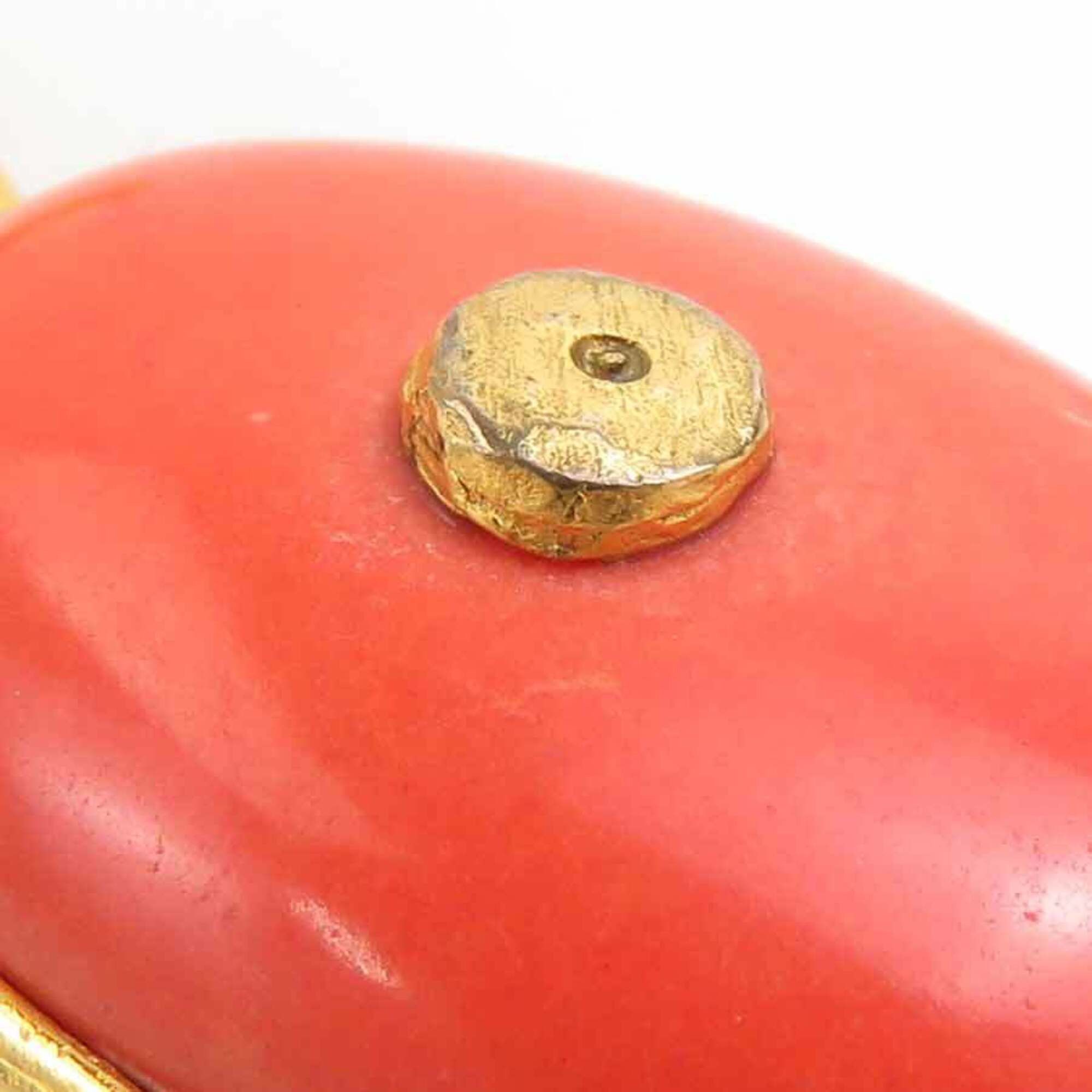 Chanel Chanel earrings, Coco Mark design, metal, stone, gold, orange, women's, e61854a Size ONE SIZE - 11 Thumbnail