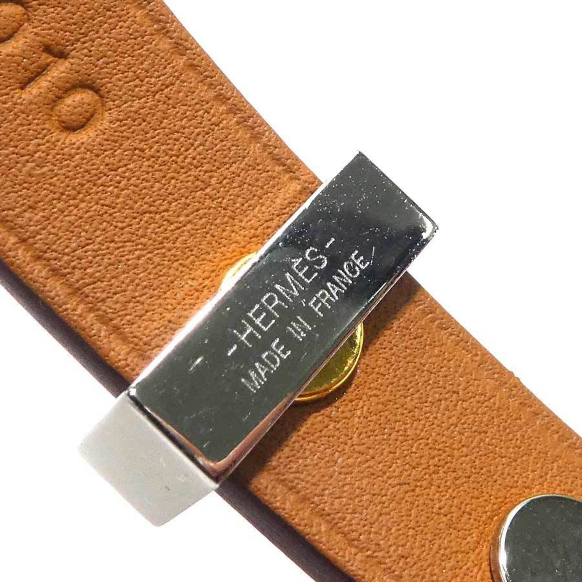 Hermes Hermes Bracelet Mini Dog Crew Carre Leather Metal Brown Silver Gold Women's e61857a Size ONE SIZE - 10 Thumbnail