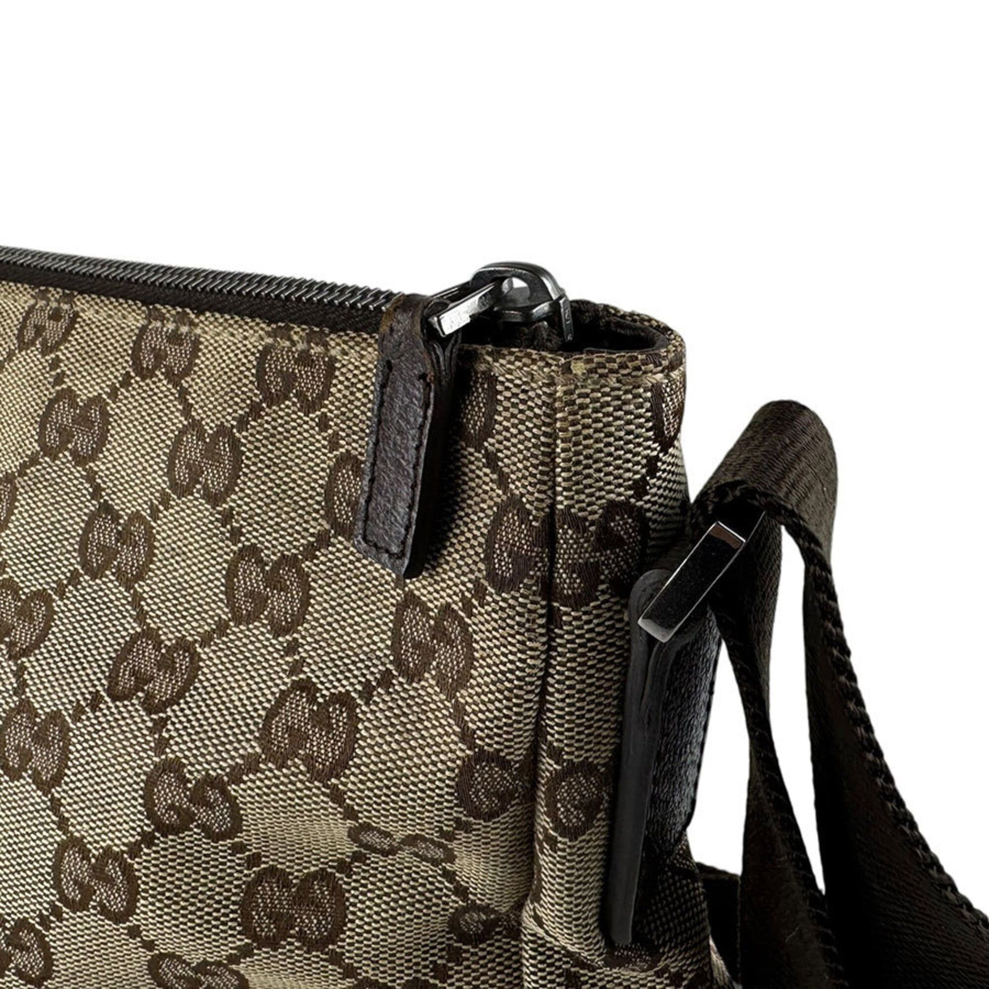 Gucci Gucci Shoulder Bag GG Canvas Leather Brown Men's Women's 114273 z9616 Size ONE SIZE - 7 Thumbnail