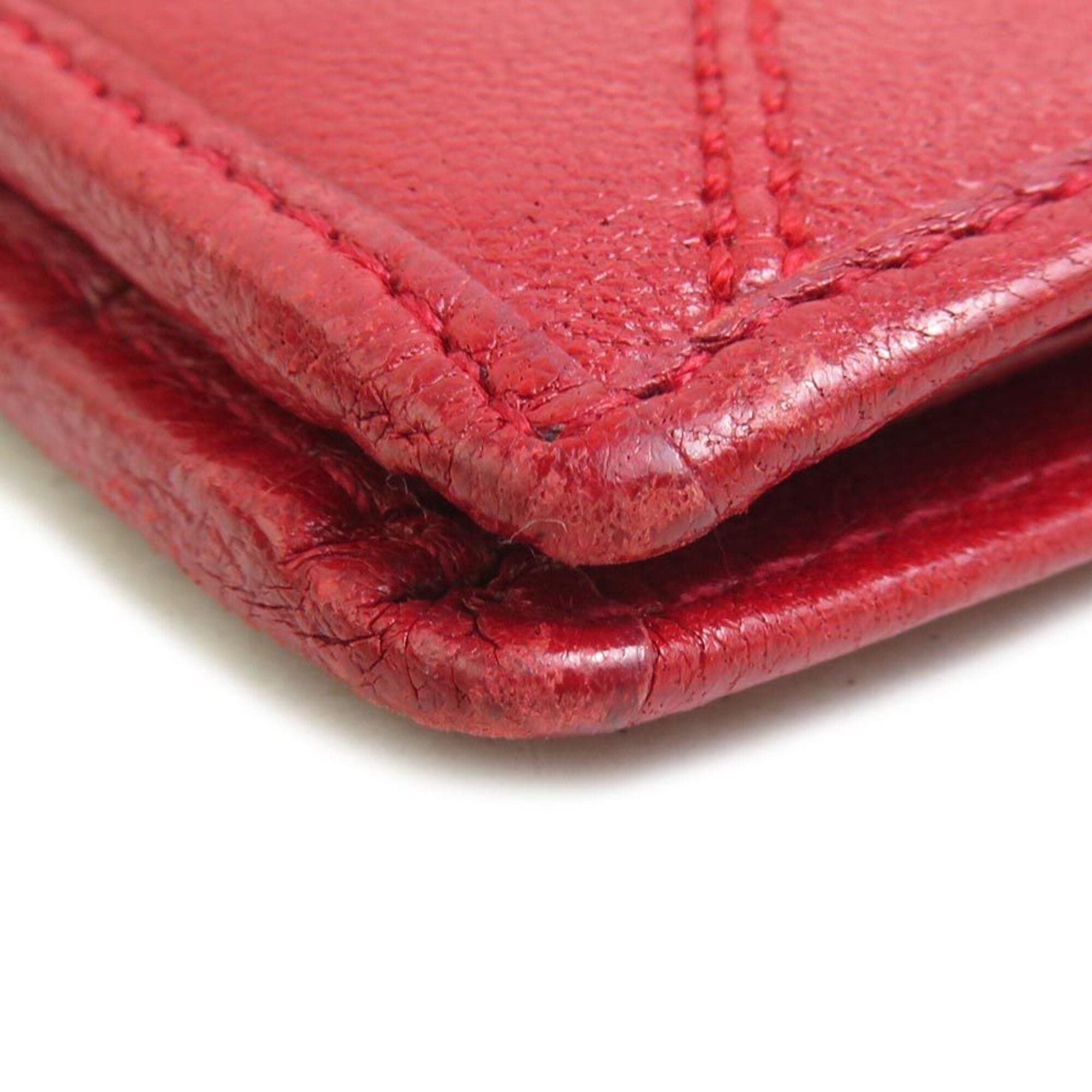 Chanel Chanel Billfold Bicolore Leather Red Men's e61862a Size ONE SIZE - 4 Thumbnail