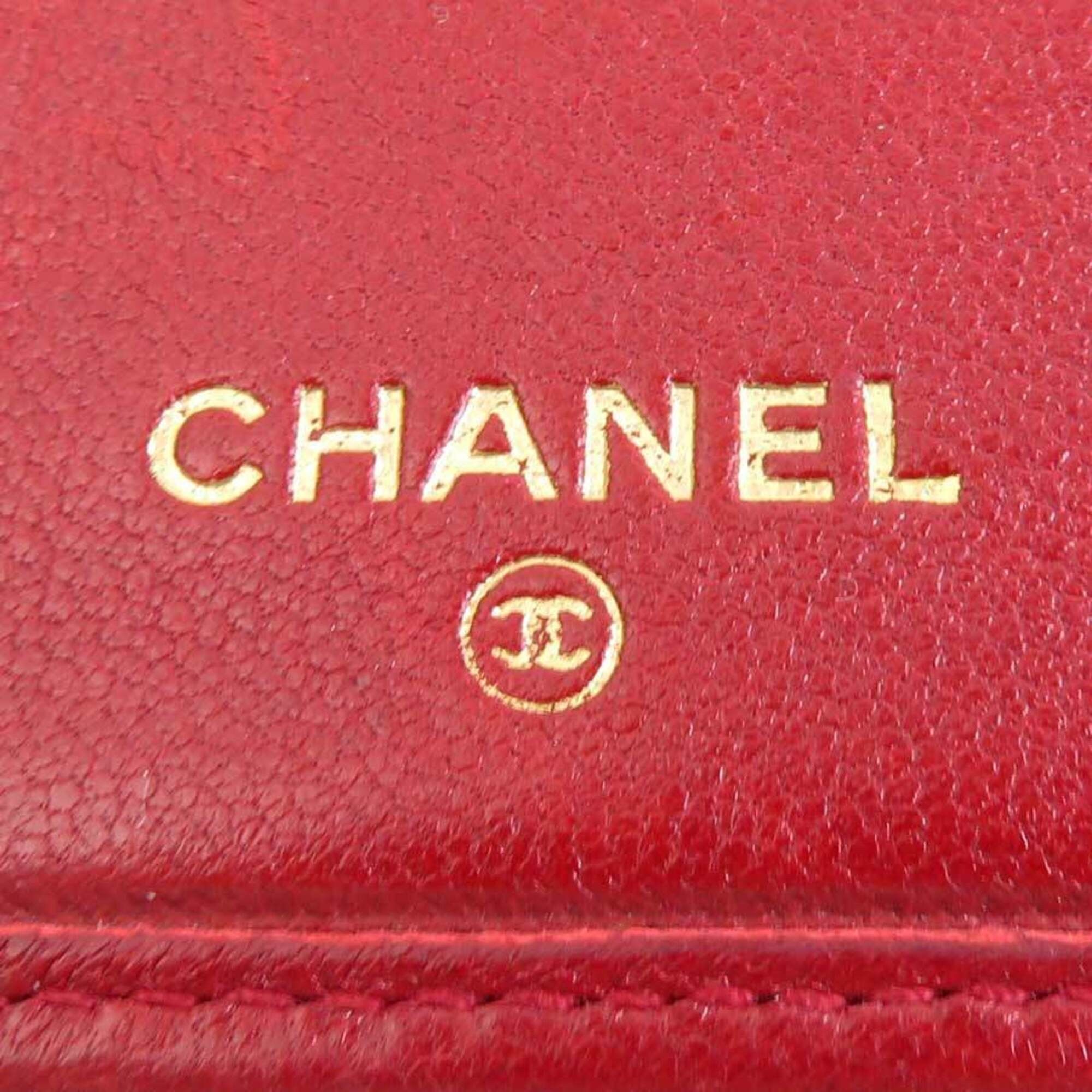 Chanel Chanel Billfold Bicolore Leather Red Men's e61862a Size ONE SIZE - 6 Thumbnail