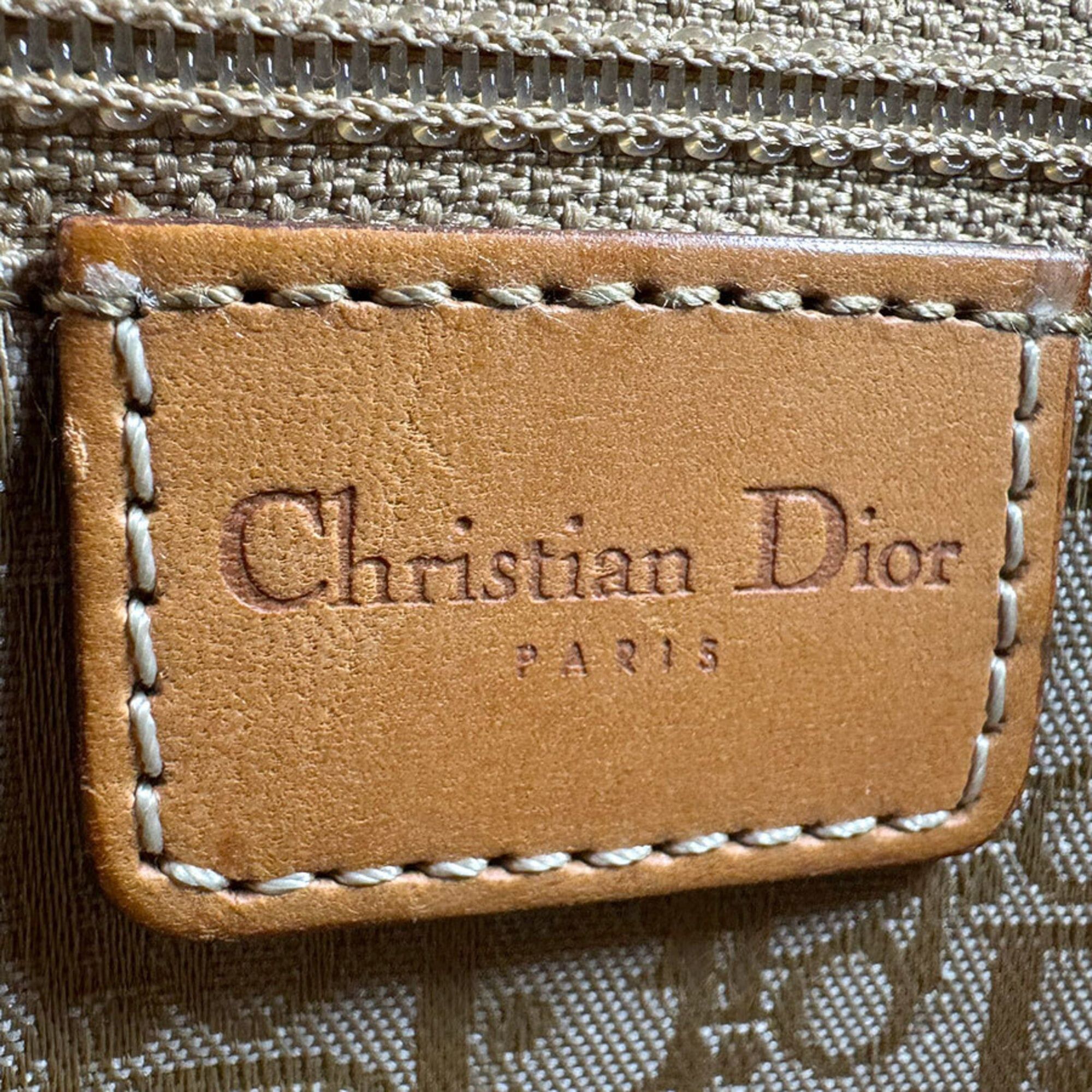Dior Christian Dior shoulder bag, street style, chic canvas and leather, green/brown, women's, z9612 Size ONE SIZE - 13 Thumbnail