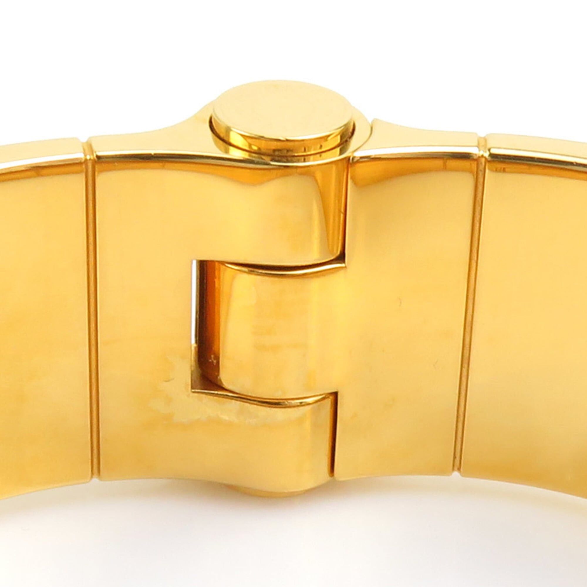 Hermes Hermes Charnière Bangle Bracelet, Metal Enamel, Gold Red, Women's, e61876a Size ONE SIZE - 7 Thumbnail