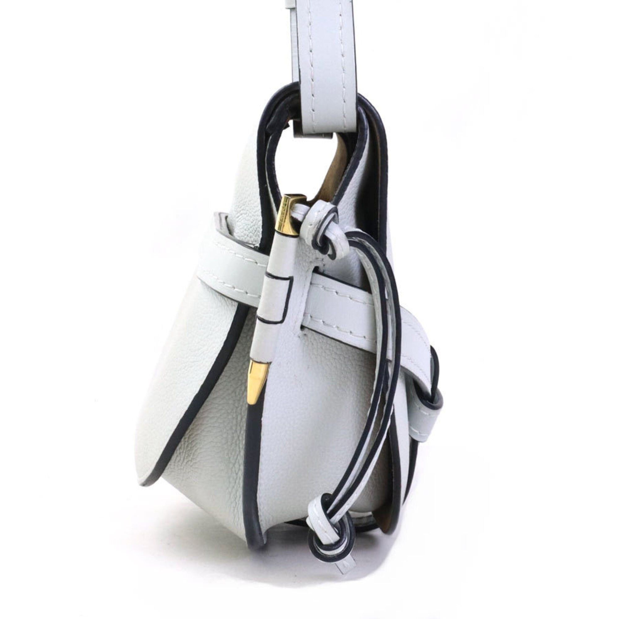 Loewe Loewe Gate Bag Small Crossbody Shoulder Bag, Leather, Light Blue Gold, Women's, e61844a Size ONE SIZE - 2 Thumbnail