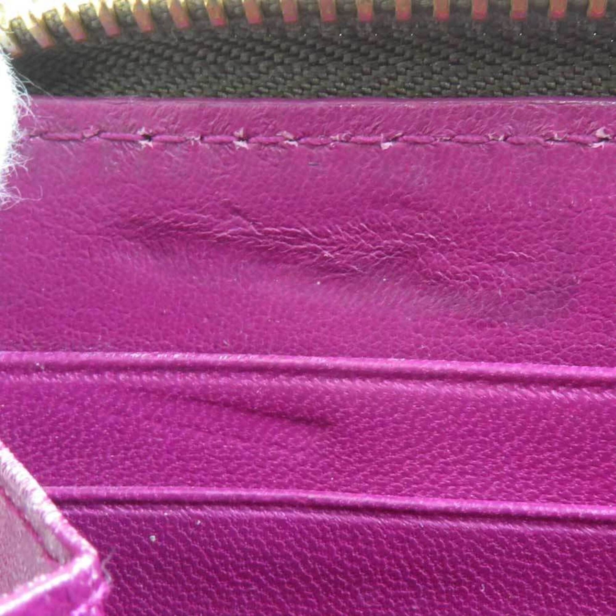 Dior Christian Dior Round Zip Long Wallet, Patent Leather, Khaki, Women's, h32184a Size ONE SIZE - 9 Thumbnail