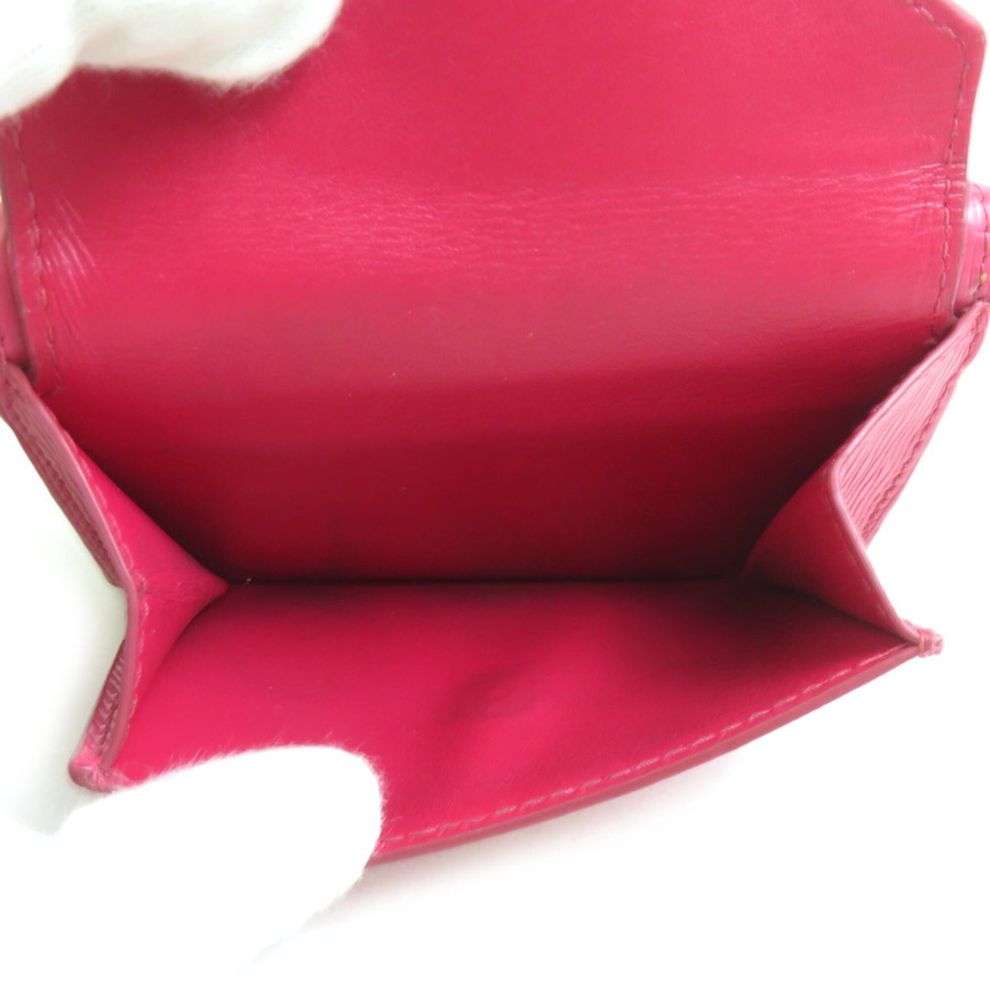 Prada Prada Tri-fold Wallet Leather Magenta Gold Women's e61865a Size ONE SIZE - 5 Thumbnail