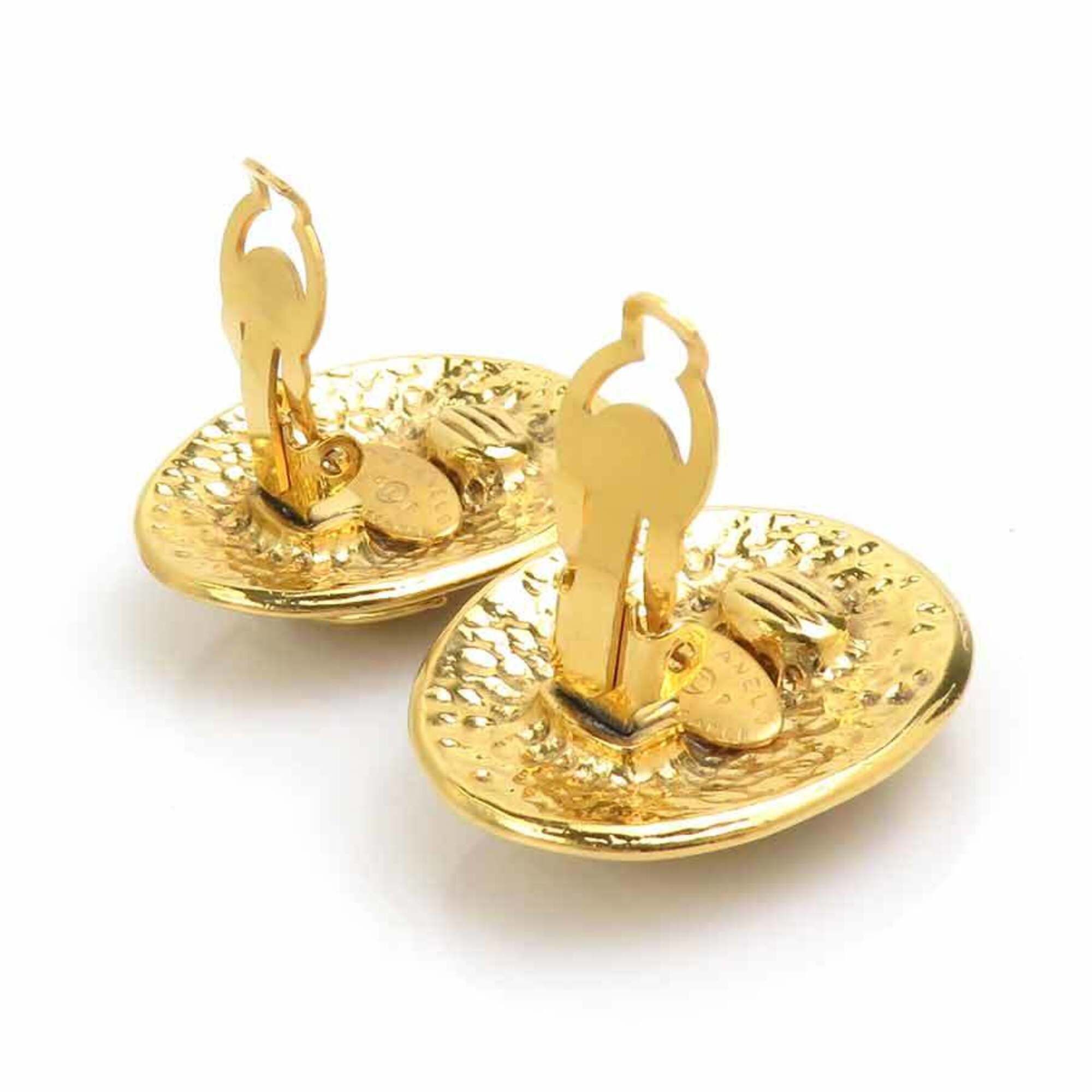 Chanel Chanel earrings, Coco Mark design, metal, gold, women's, e61853a Size ONE SIZE - 6 Thumbnail
