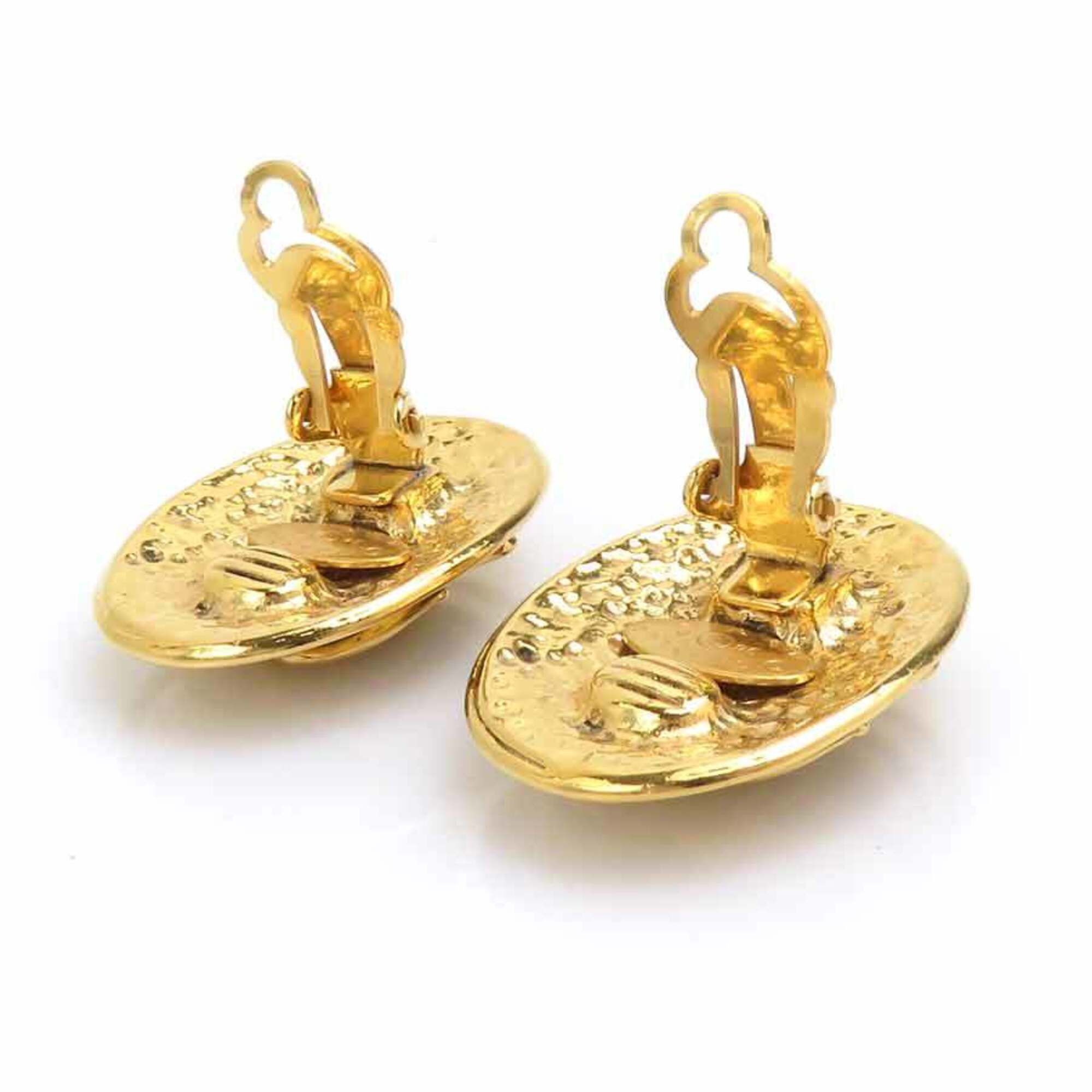 Chanel Chanel earrings, Coco Mark design, metal, gold, women's, e61853a Size ONE SIZE - 7 Thumbnail