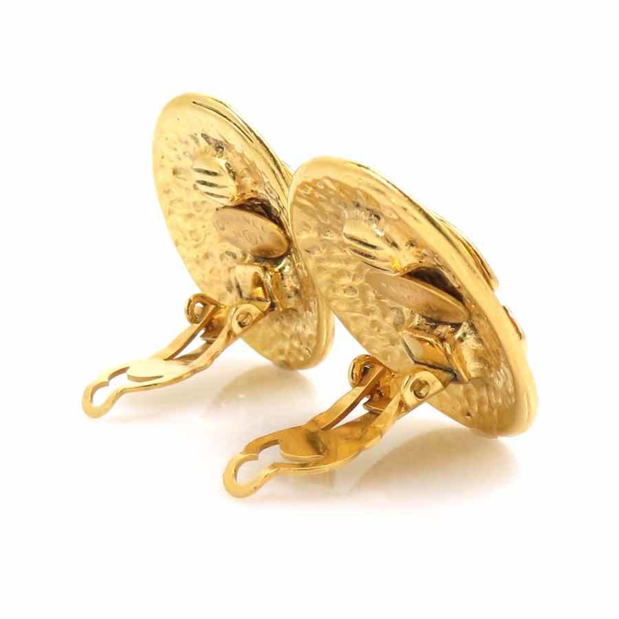 Chanel Chanel earrings, Coco Mark design, metal, gold, women's, e61853a Size ONE SIZE - 3 Thumbnail