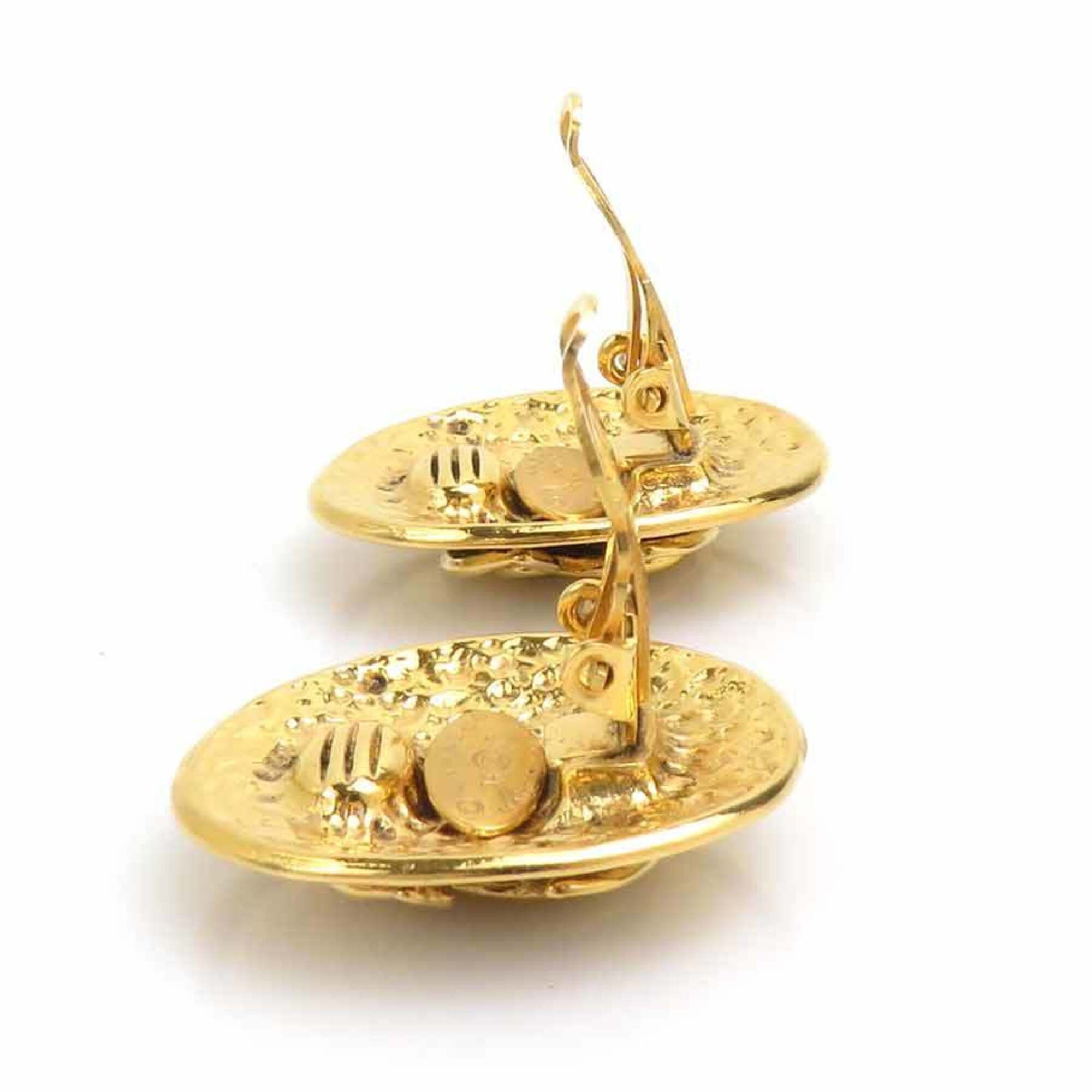 Chanel Chanel earrings, Coco Mark design, metal, gold, women's, e61853a Size ONE SIZE - 8 Thumbnail
