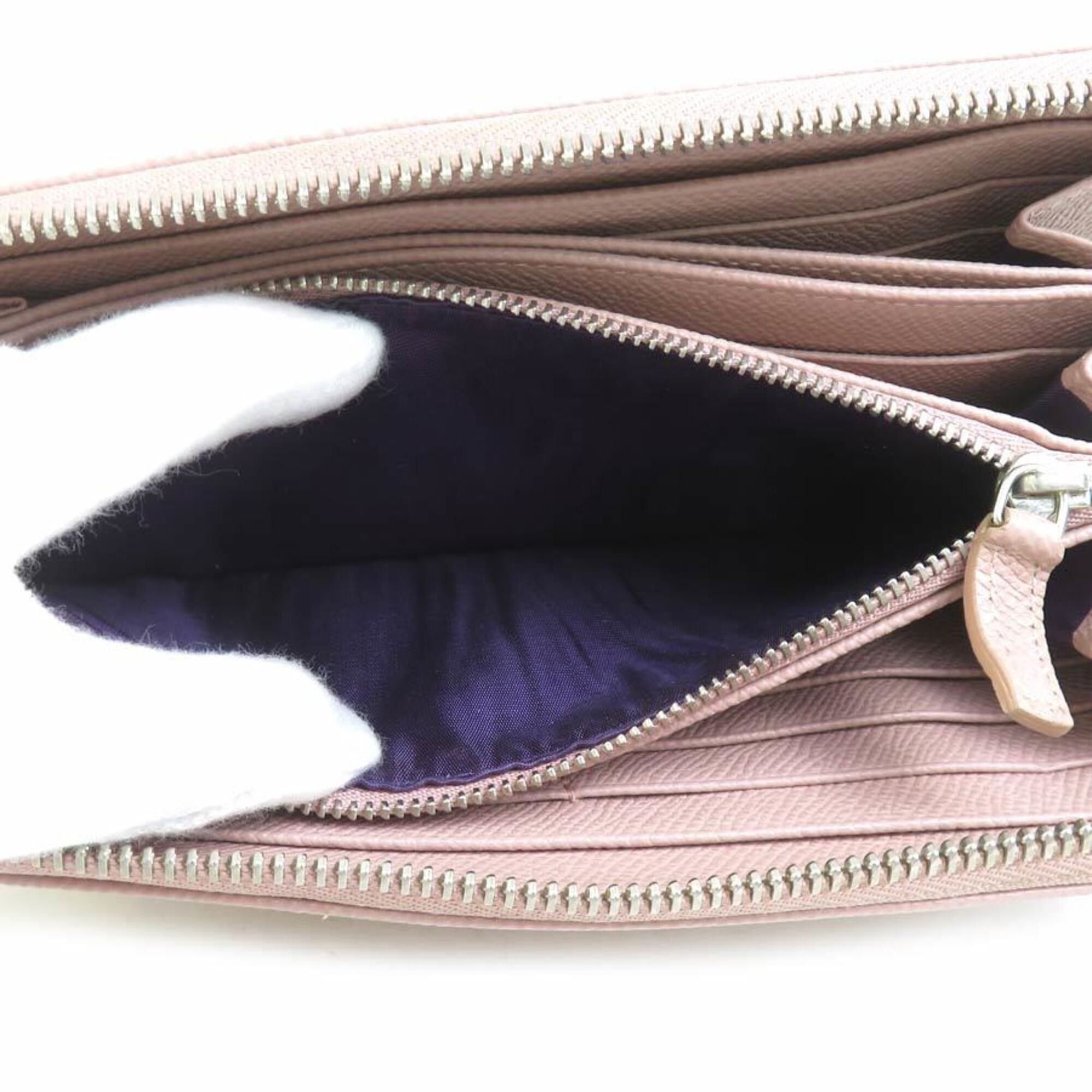 Bvlgari BVLGARI Round Zip Long Wallet, Leather, Light Pink, Women's, h32185a Size ONE SIZE - 4 Thumbnail