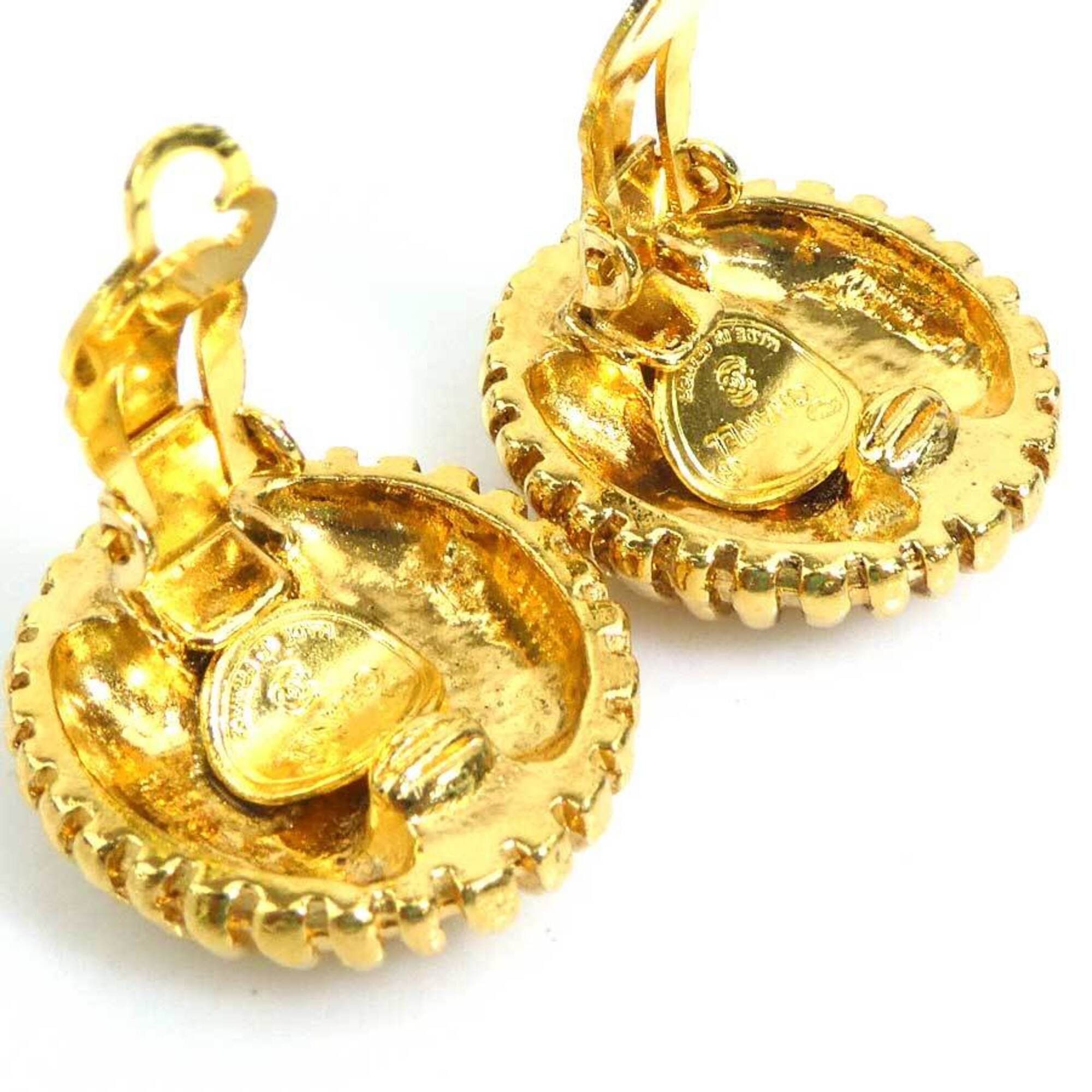 Chanel Chanel earrings, Coco Mark design, metal, gold, women's, e61873a Size ONE SIZE - 7 Thumbnail