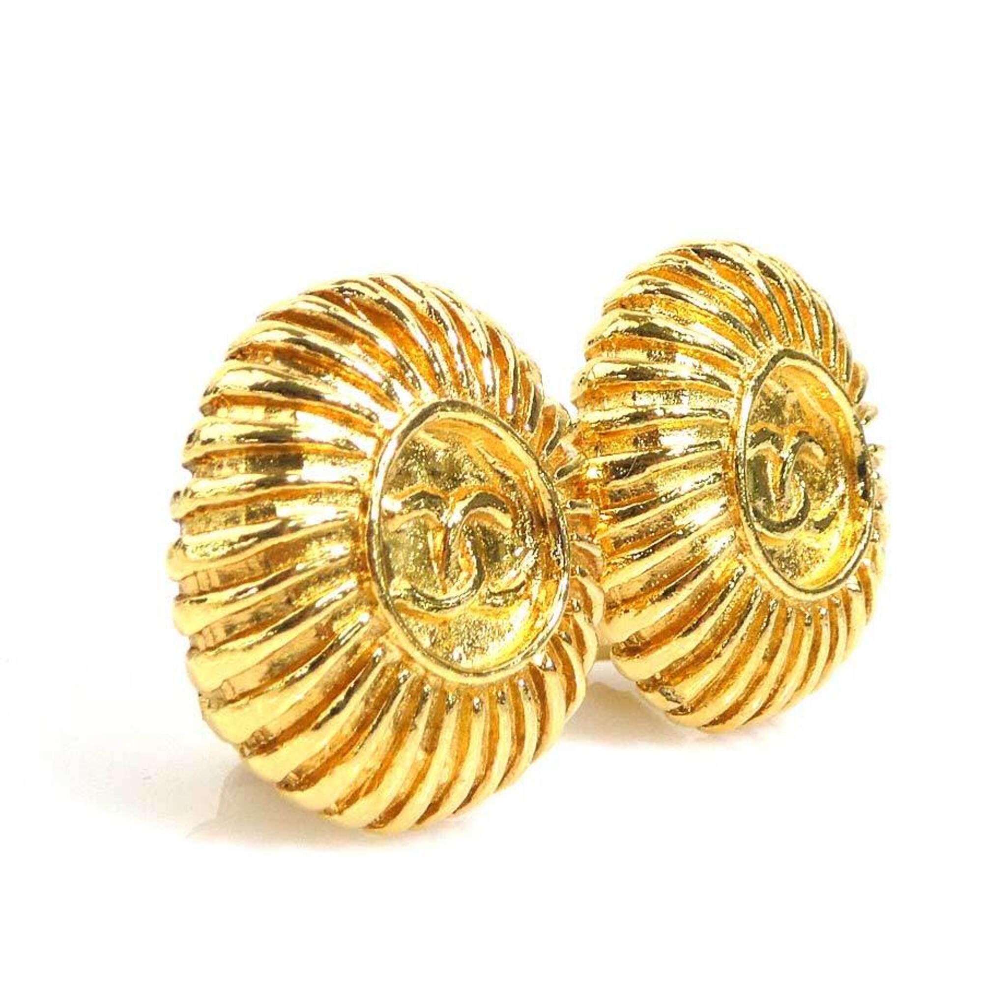 Chanel Chanel earrings, Coco Mark design, metal, gold, women's, e61873a Size ONE SIZE - 2 Thumbnail