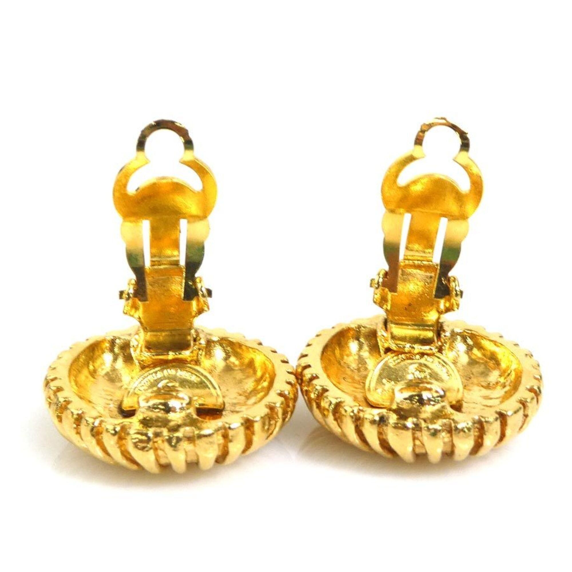 Chanel Chanel earrings, Coco Mark design, metal, gold, women's, e61873a Size ONE SIZE - 6 Thumbnail