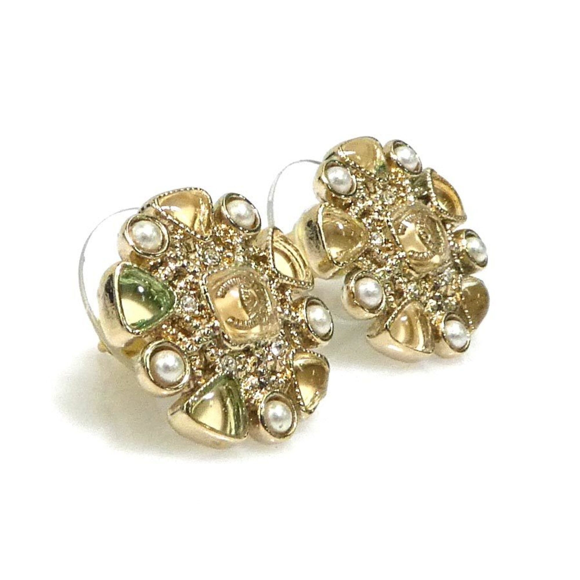 Chanel Chanel earrings, metal, faux pearl, resin, gold, women's, h32194a Size ONE SIZE - 2 Thumbnail