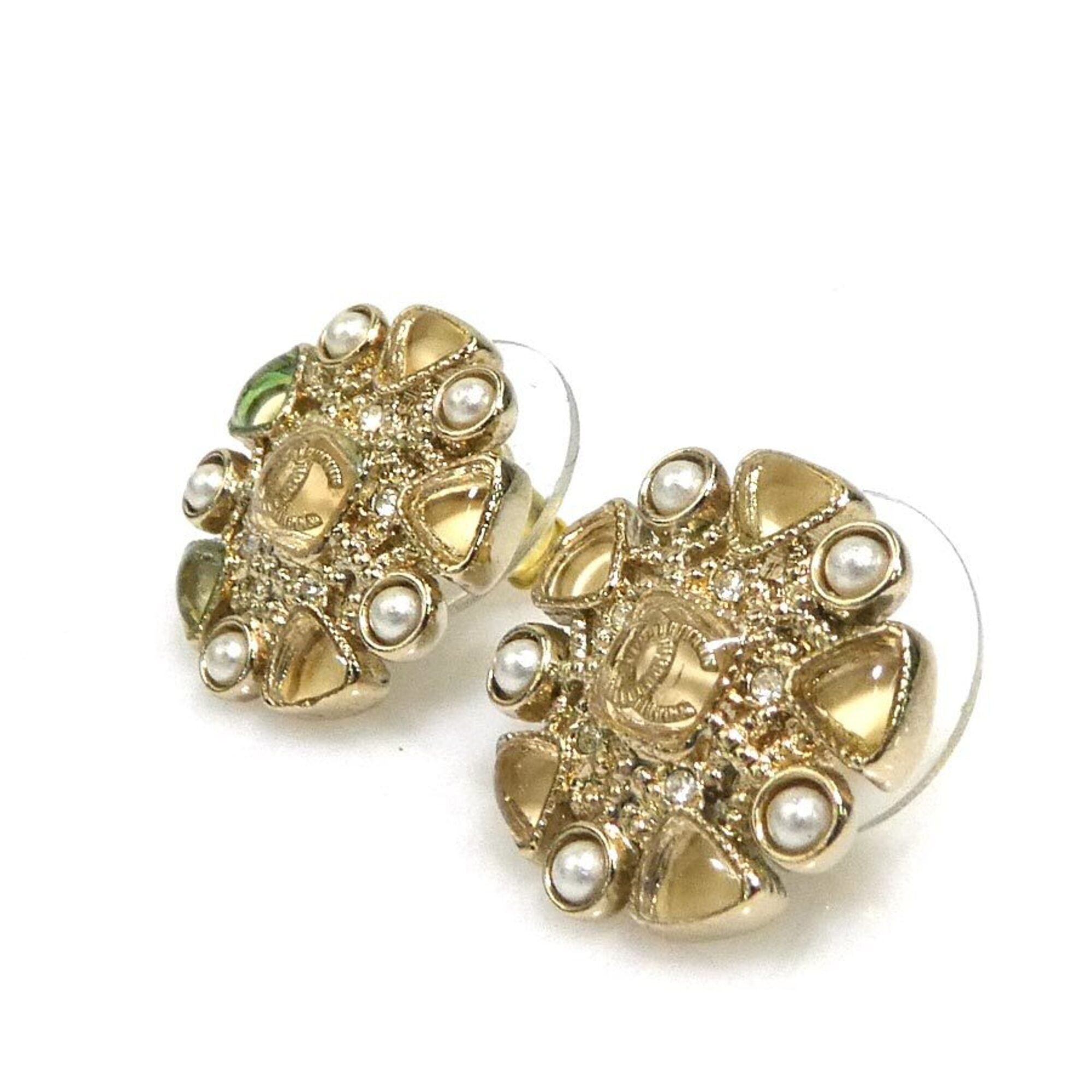 Chanel Chanel earrings, metal, faux pearl, resin, gold, women's, h32194a Size ONE SIZE - 3 Thumbnail