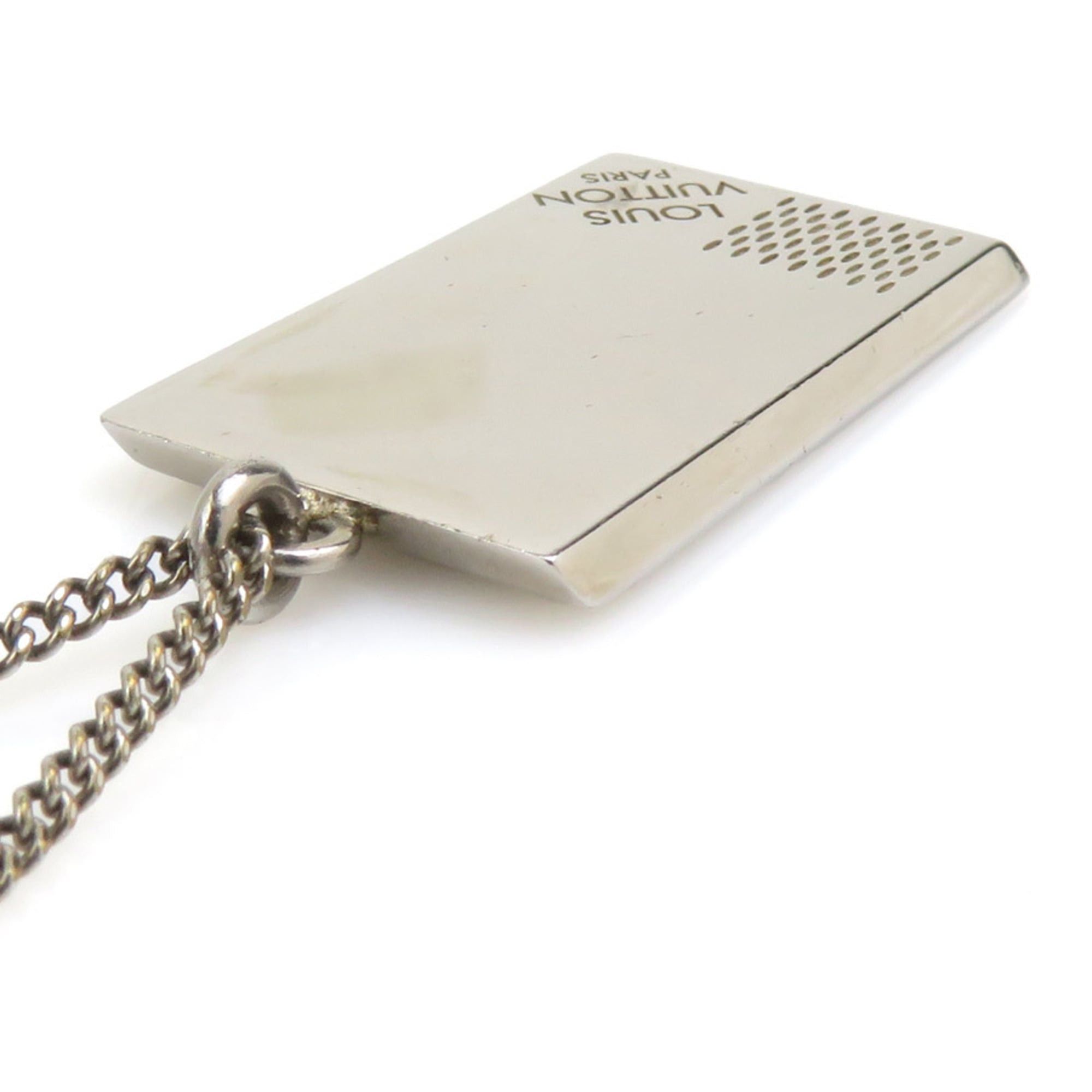 Louis Vuitton Louis Vuitton Necklace Collier Plaque Damier Metal Silver Men's M61972 h32199a Size ONE SIZE - 3 Thumbnail