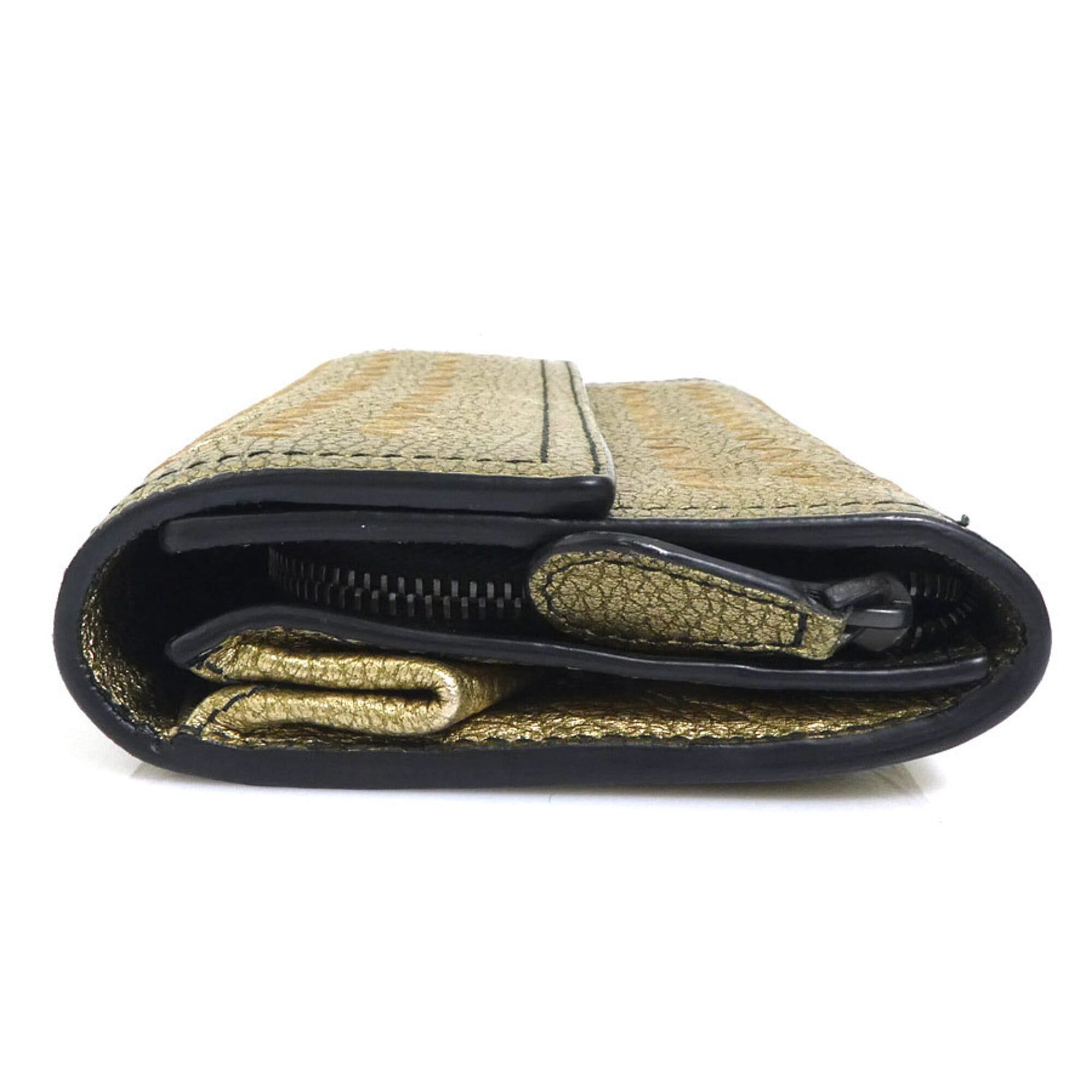 Bottega Veneta Bottega Veneta Intrecciato Leather Long Wallet, Gold, Men's & Women's, e61846a Size ONE SIZE - 4 Thumbnail