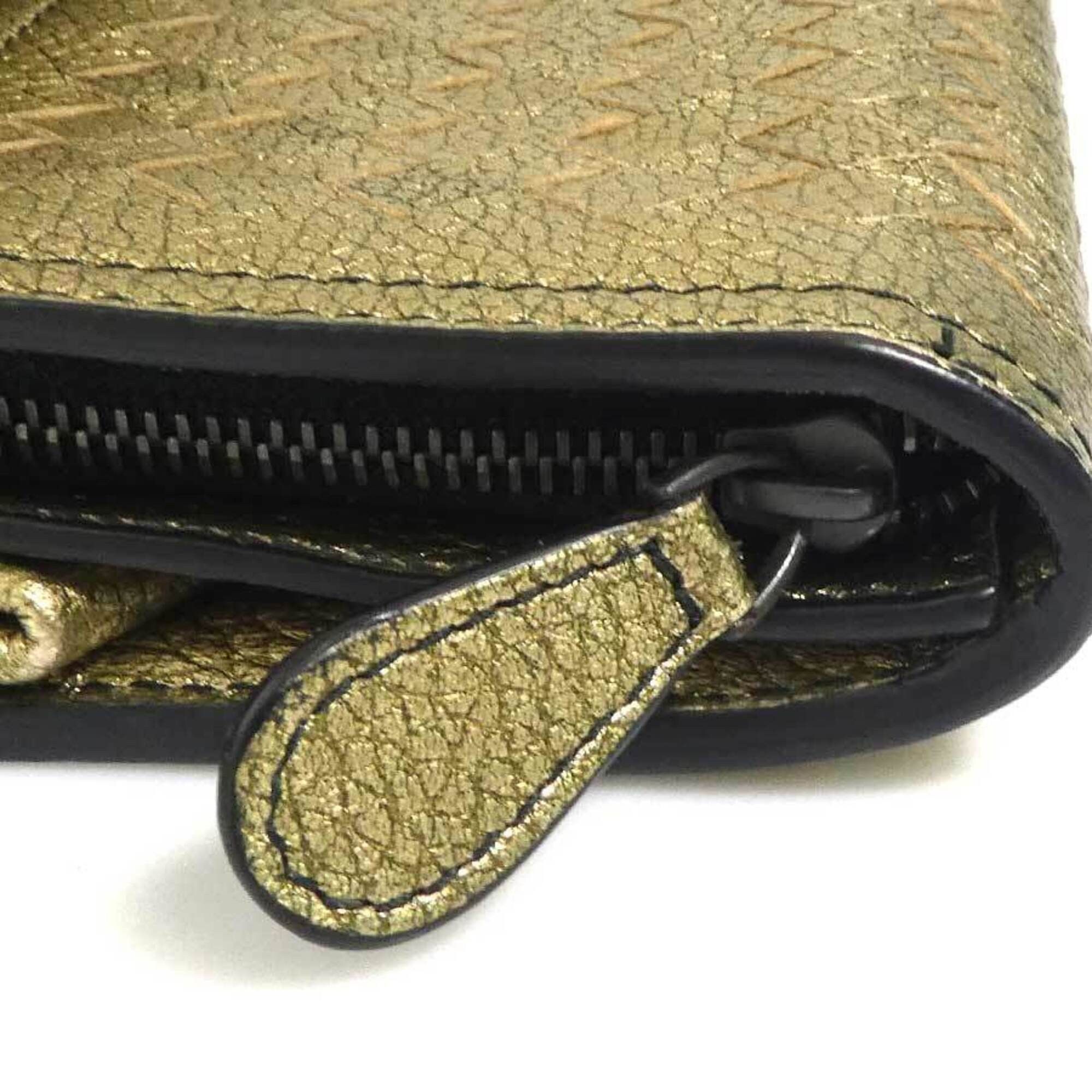 Bottega Veneta Bottega Veneta Intrecciato Leather Long Wallet, Gold, Men's & Women's, e61846a Size ONE SIZE - 10 Thumbnail