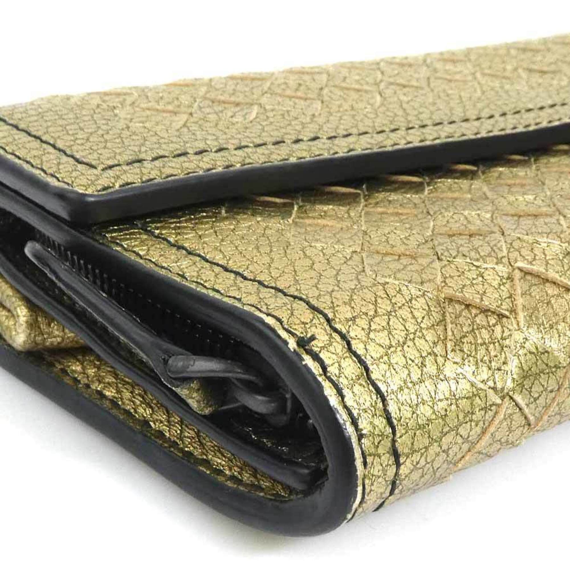 Bottega Veneta Bottega Veneta Intrecciato Leather Long Wallet, Gold, Men's & Women's, e61846a Size ONE SIZE - 8 Thumbnail