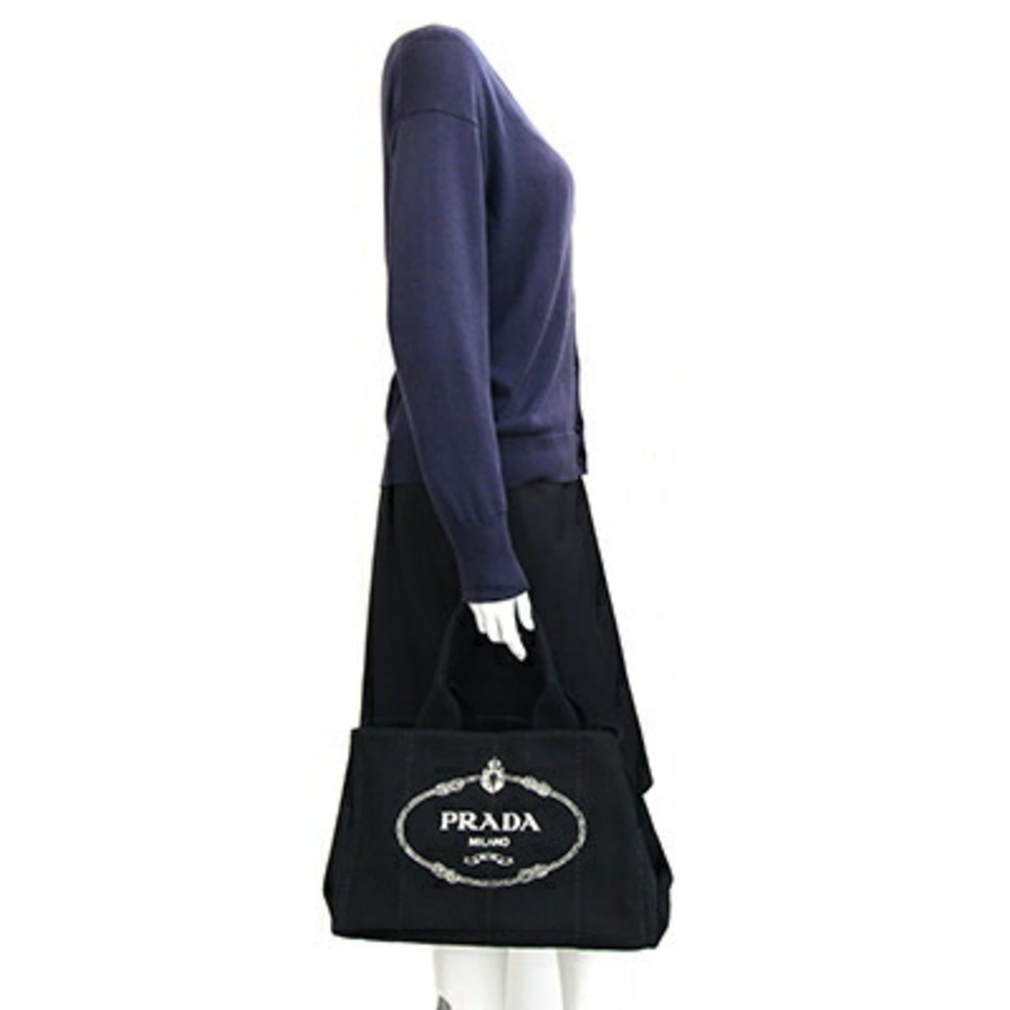 Prada Prada Canapa handbag BN1877 Black canvas tote bag for women PRADA Size ONE SIZE - 10 Thumbnail