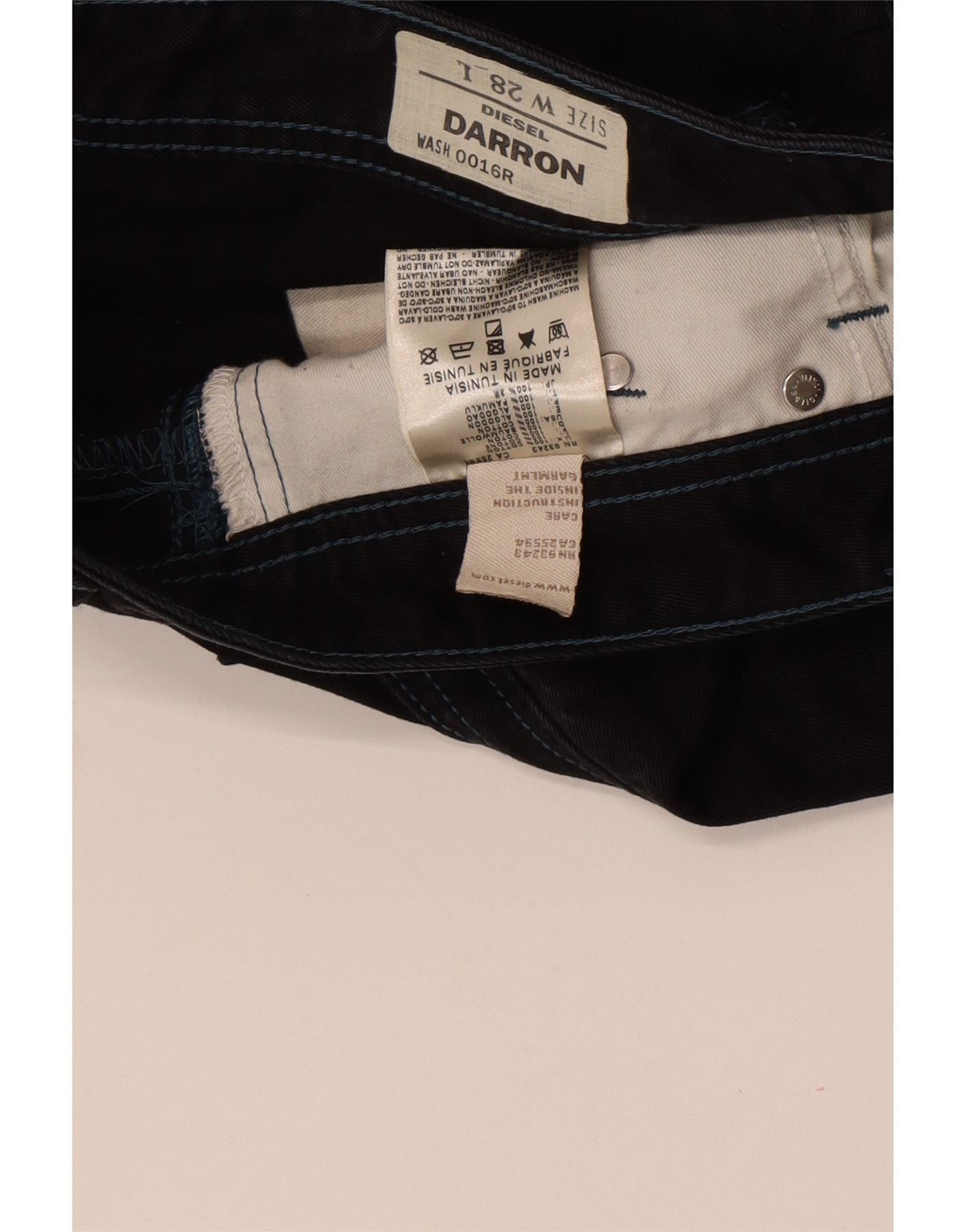 Diesel Womens Darron Slim Jeans W28 L28 Navy Blue Cotton Size 42" / US 20 - 3 Thumbnail