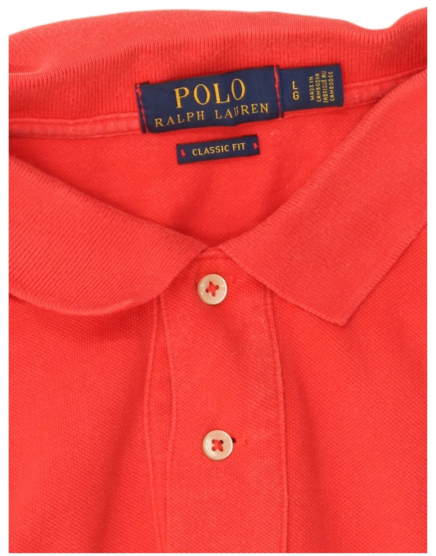 Polo Ralph Lauren Mens Classic Fit Polo Shirt Large Red Cotton Size US XXL / EU 58 / 5 - 6 Thumbnail