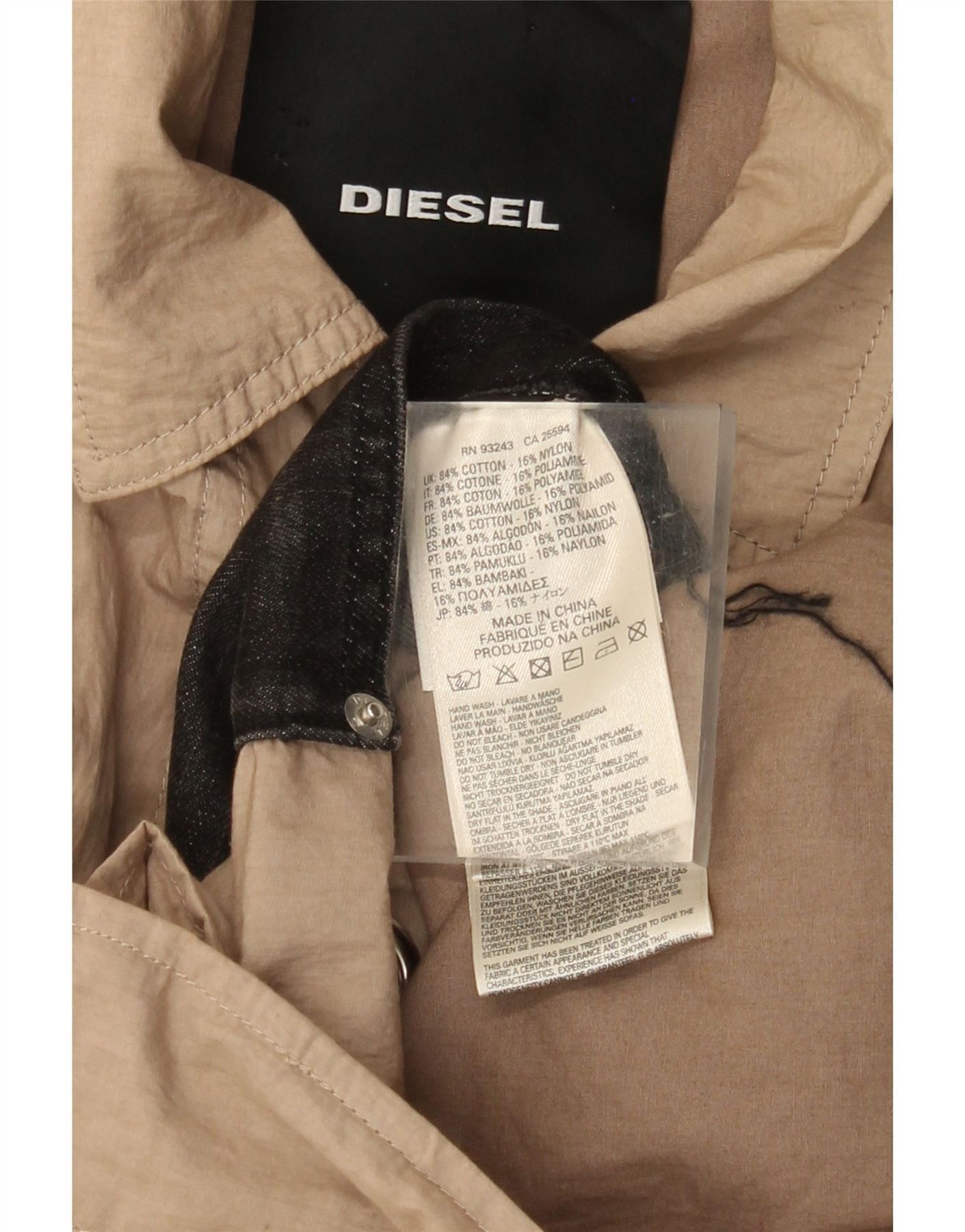 Diesel Womens Trench Coat UK 40 Large Beige Cotton Size XL / US 12-14 / IT 48-50 - 3 Thumbnail